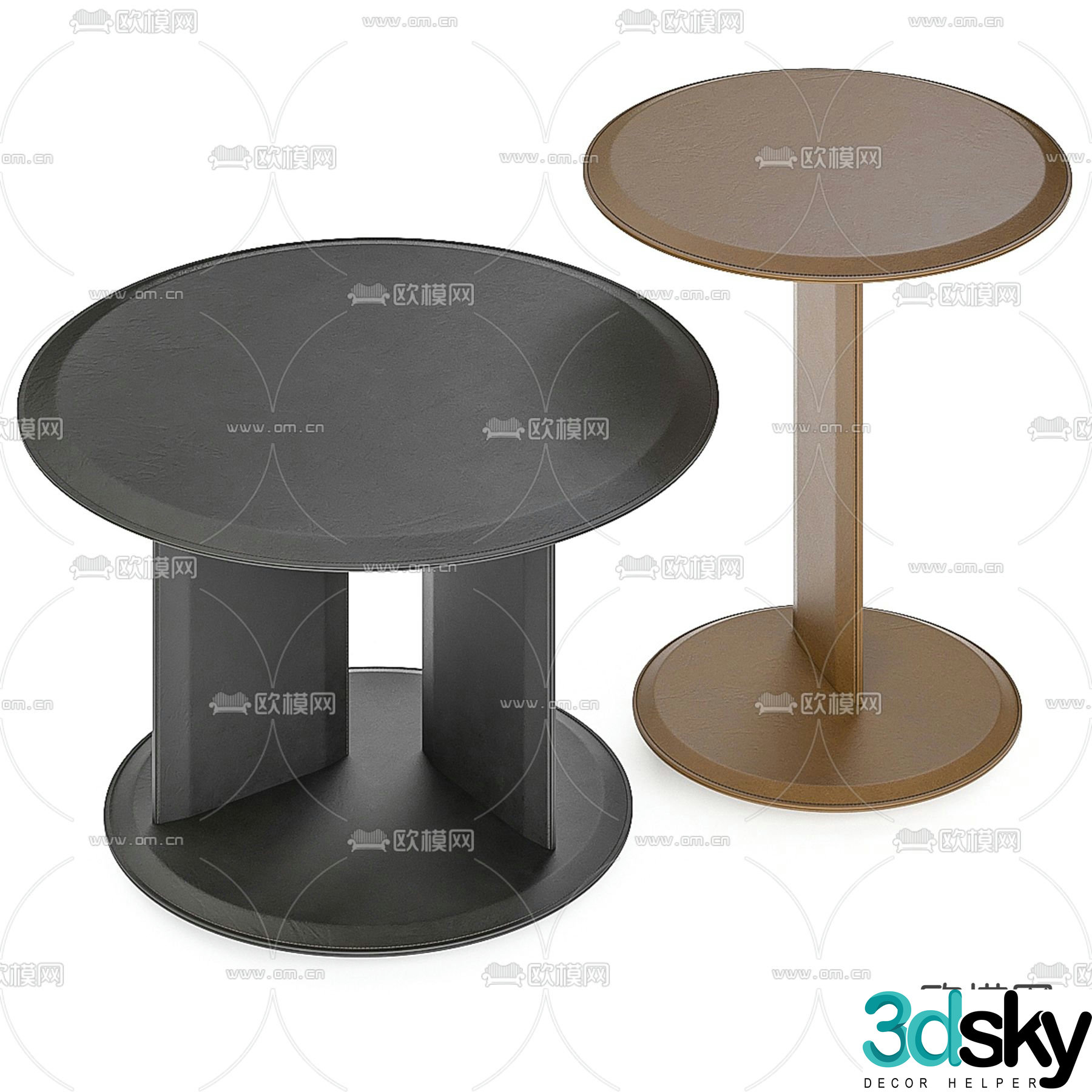 Mush round table table table 3d model