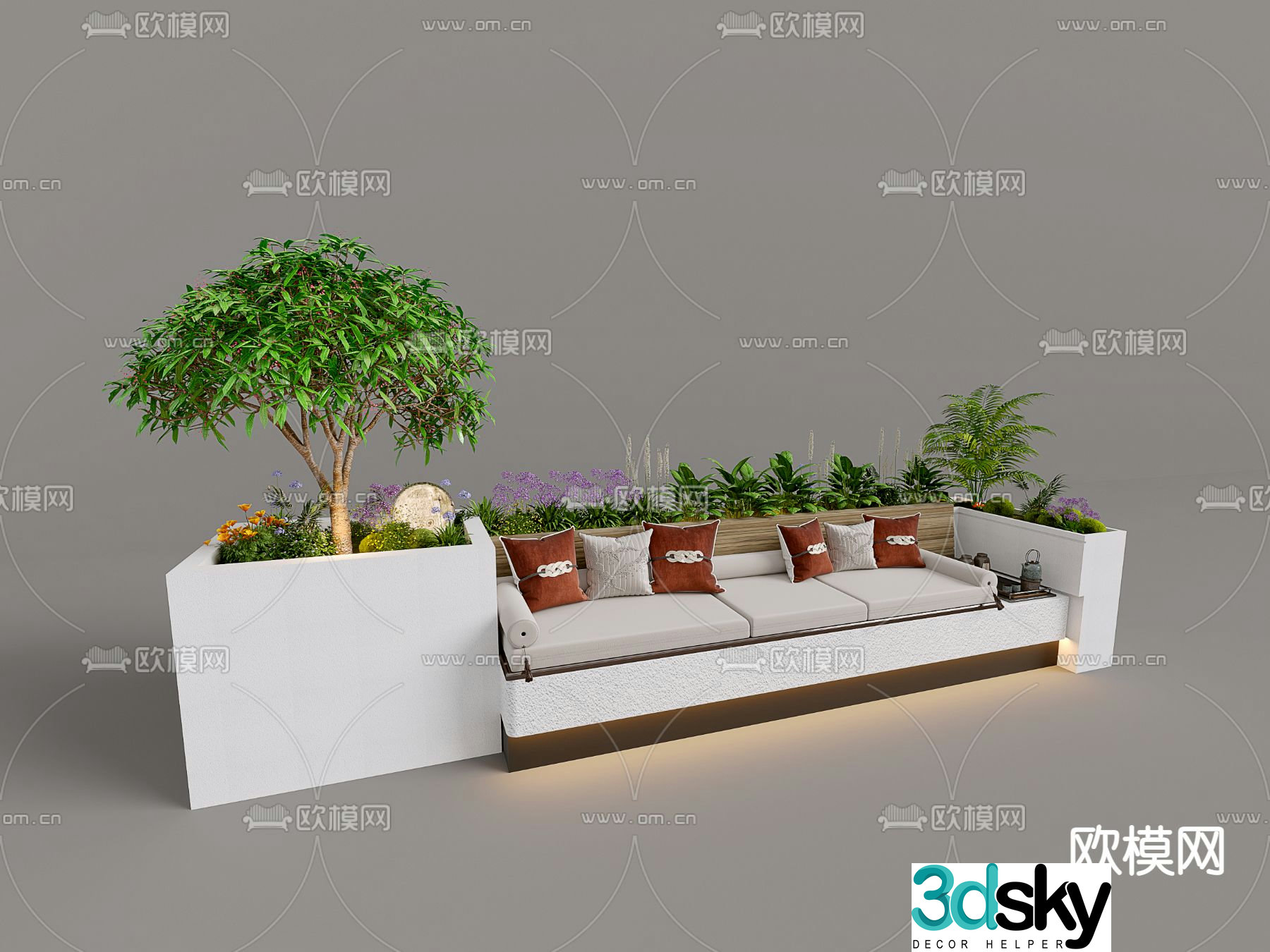 Landscape sketch outdoor sofa 3d model