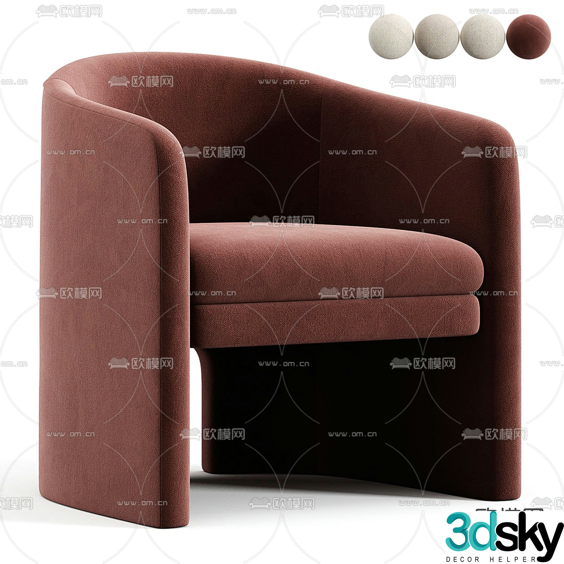 Westwing red lounge chair 3d model