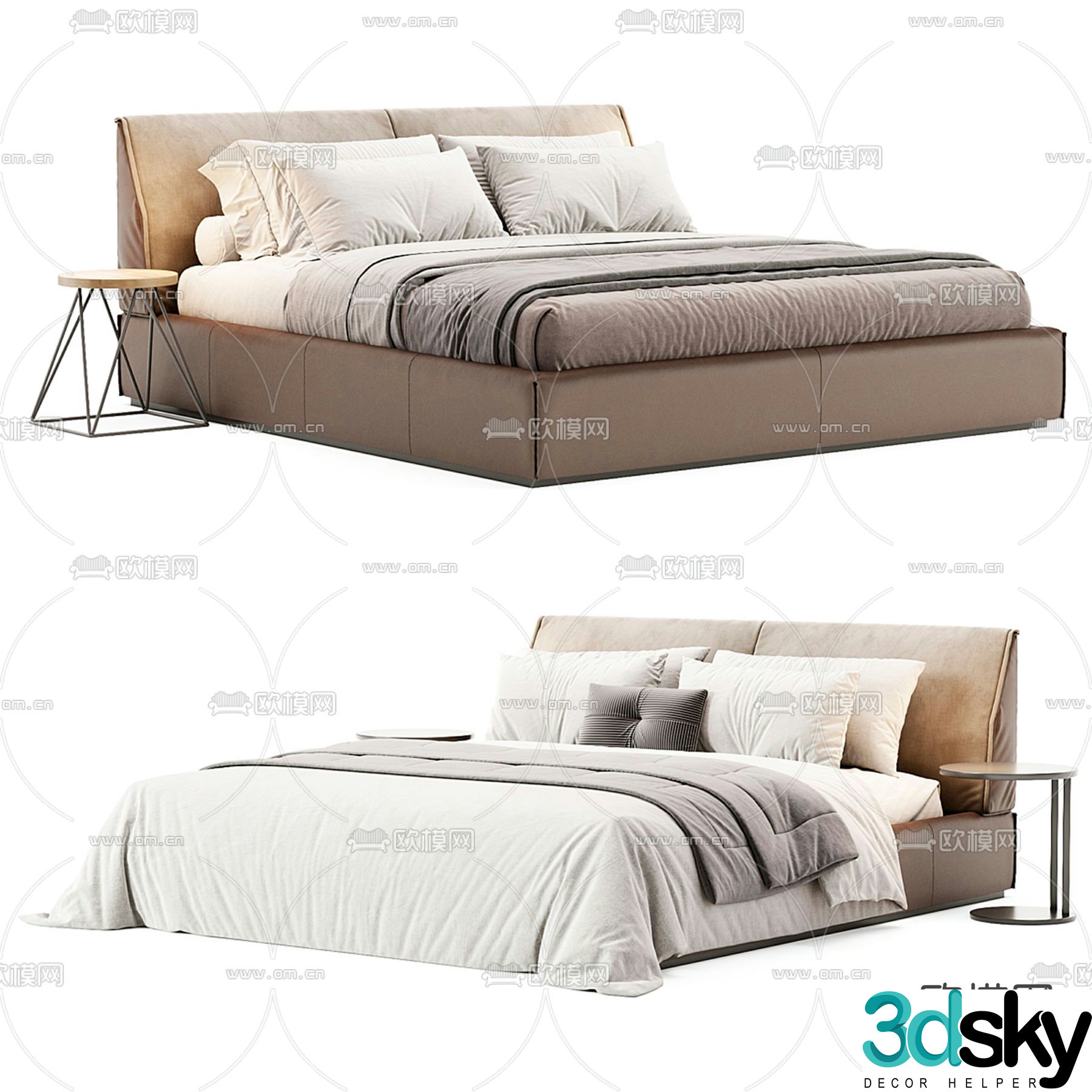 Ditre italia double bed 3d model