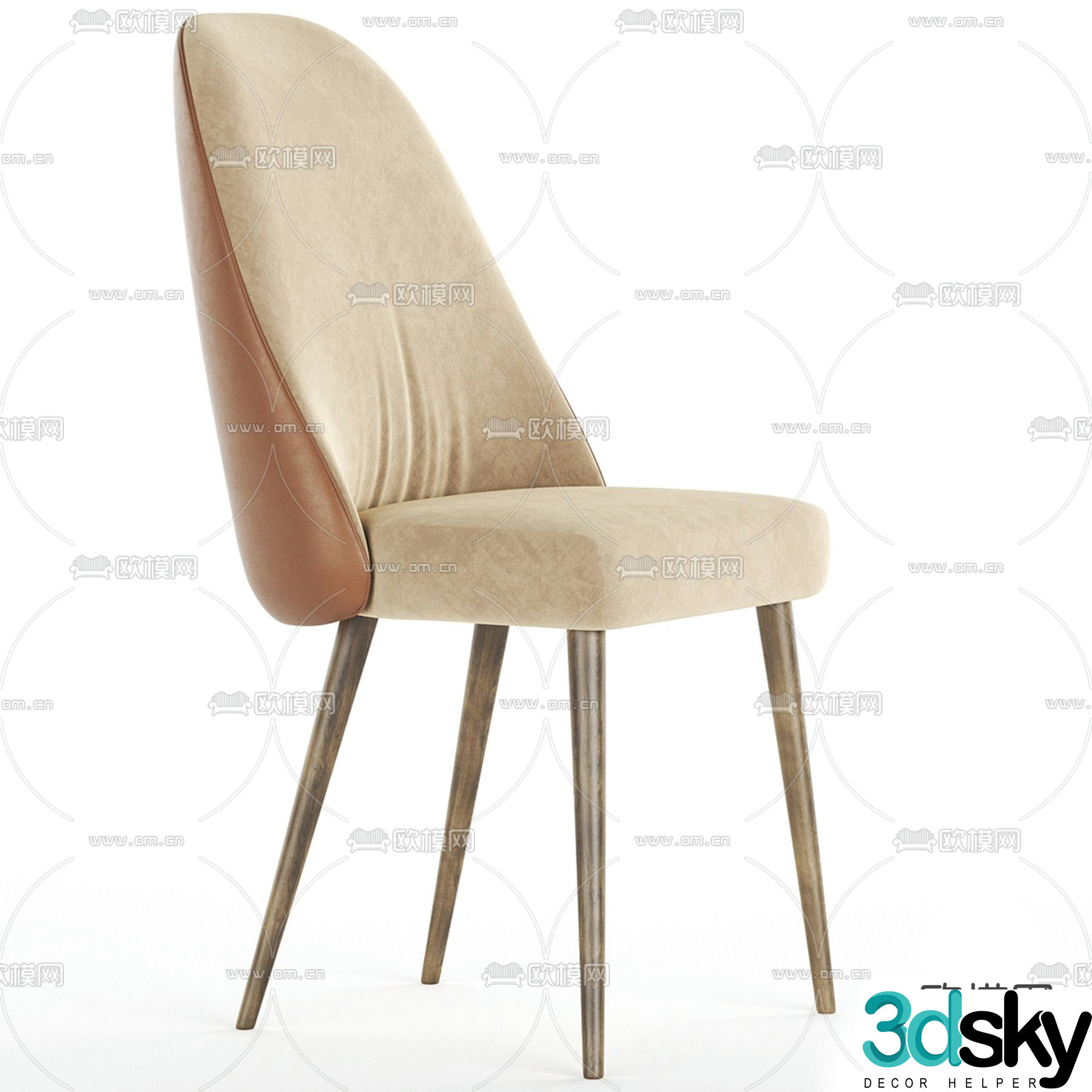 Reflex chair dining chair 3d model