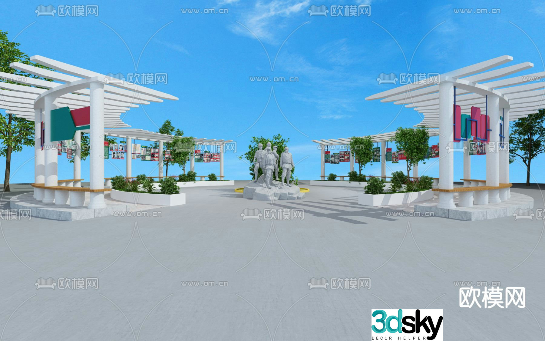 Outdoor corridor landscape corridor corridor 3D model