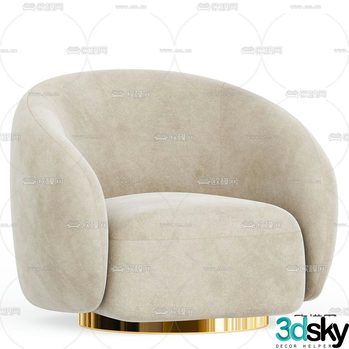 Modern single sofa fabric sofa 3d model