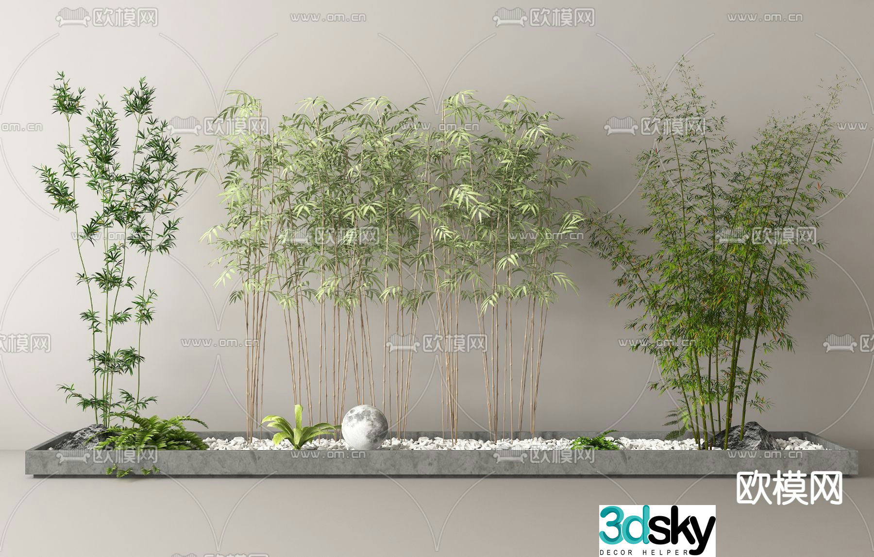bamboo bamboo forest landscape bamboo plant 3d model