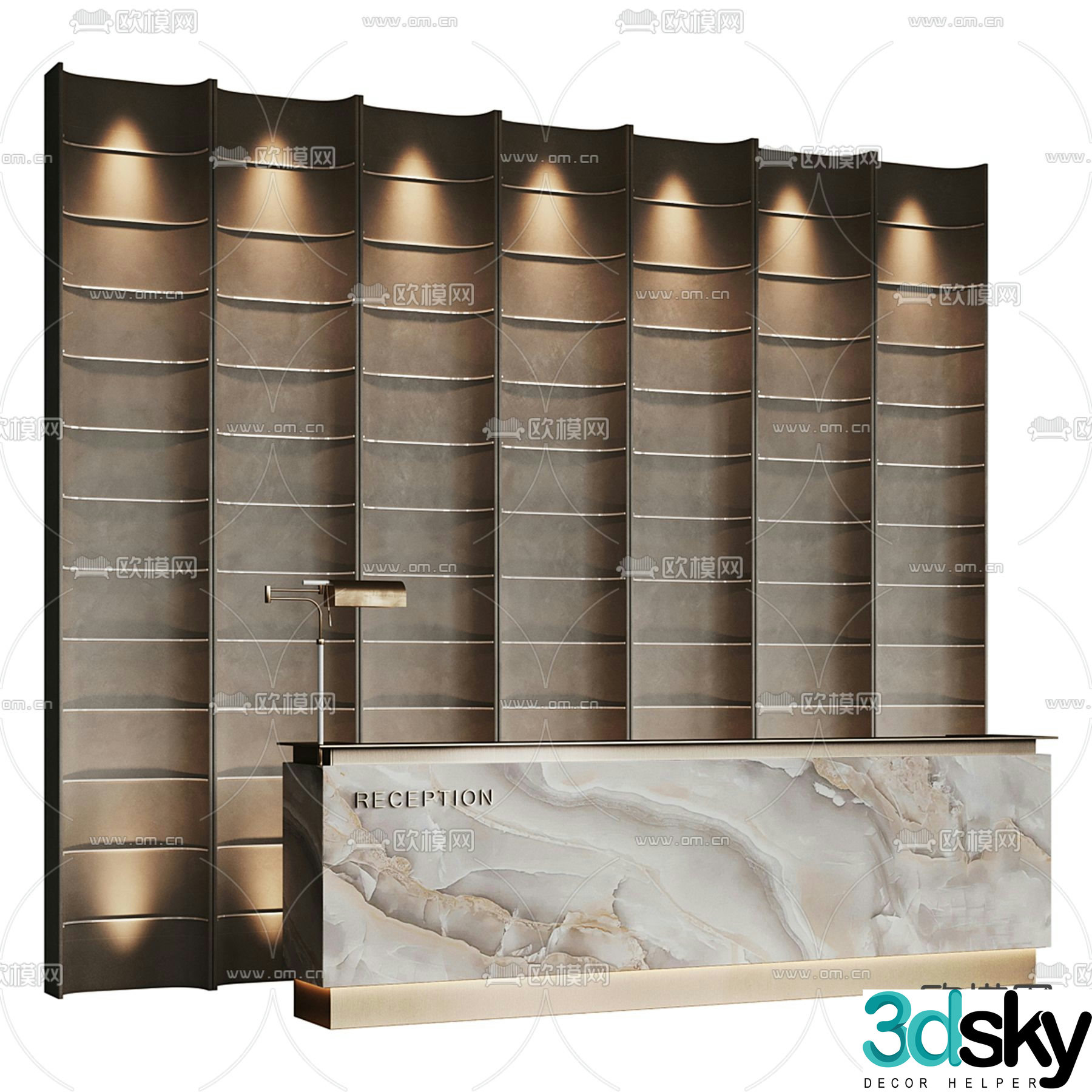 Front desk service desk reception desk 3d model