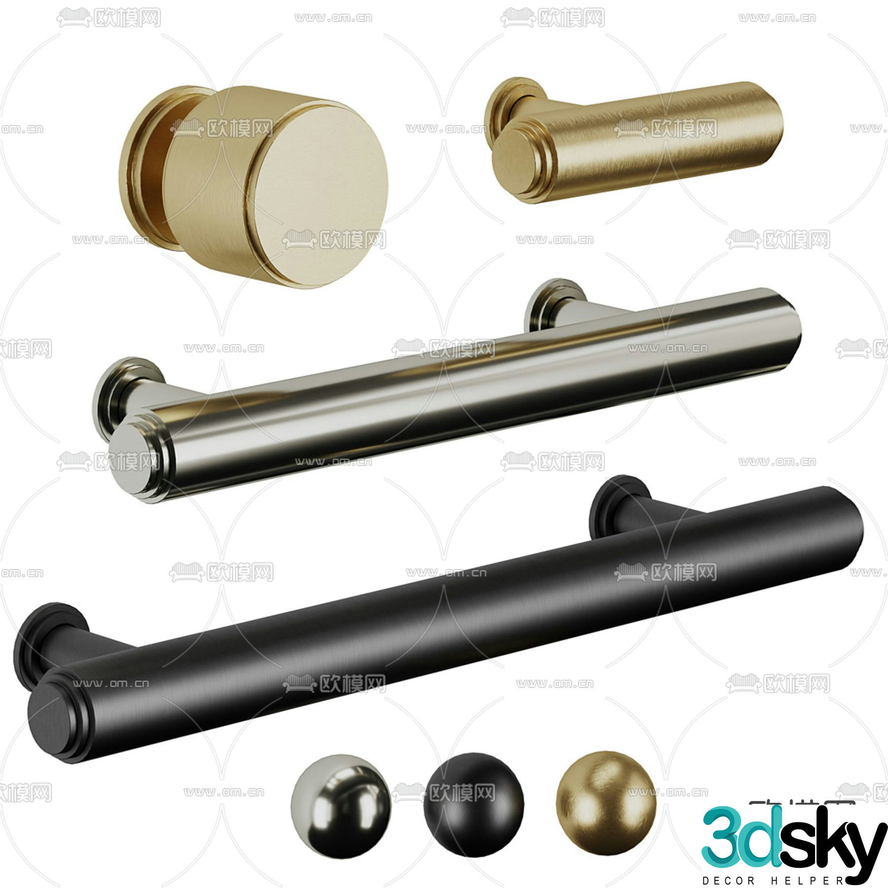 Door handle Hardware 3D model