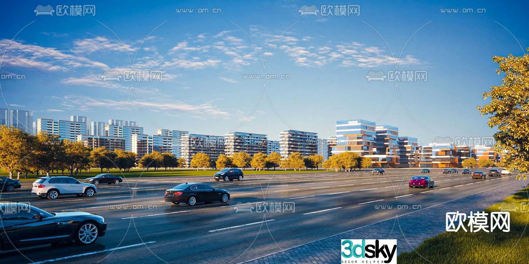 city â€‹â€‹road highway road 3d model
