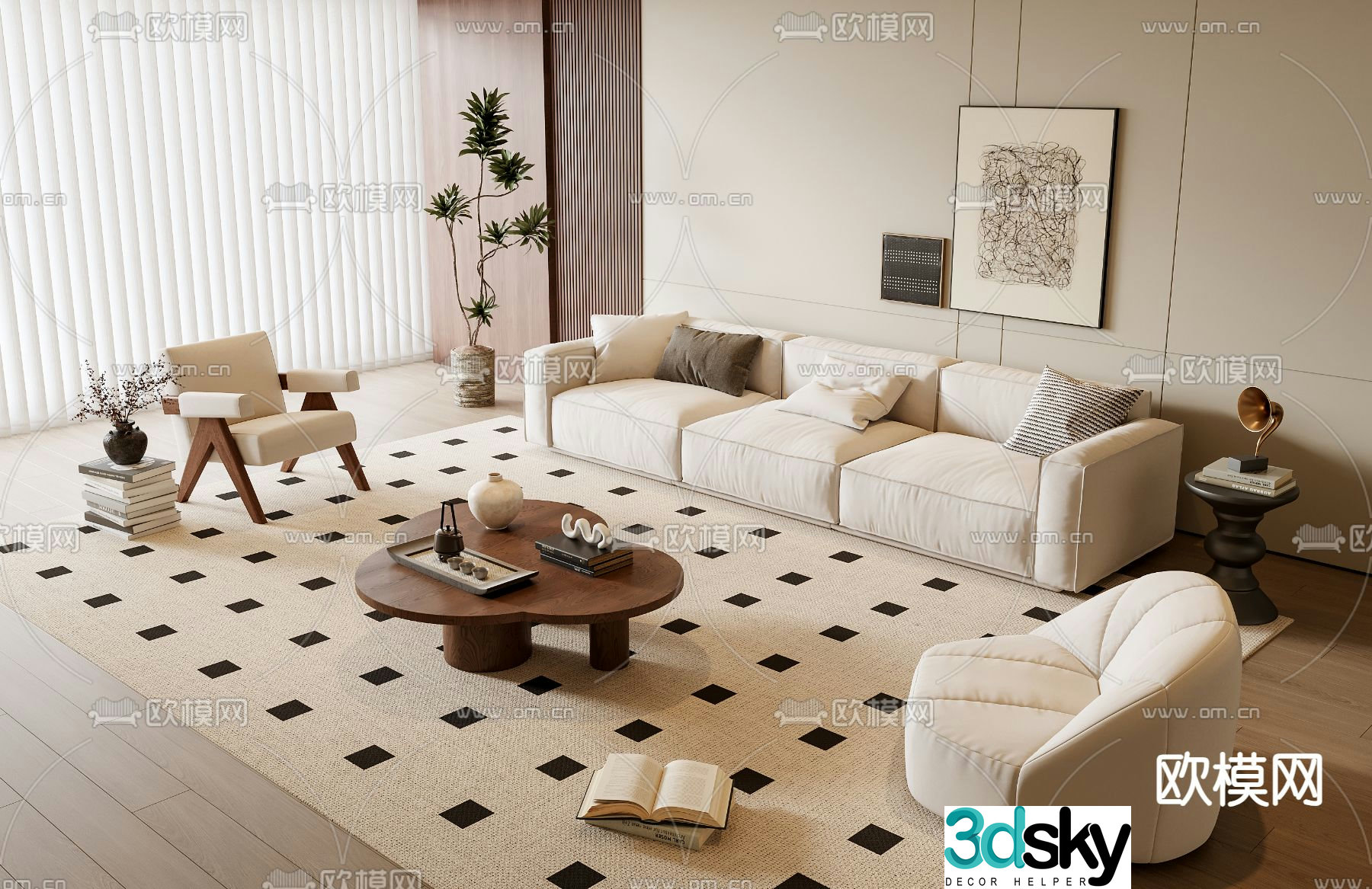 Medieval style modular sofa 3D model
