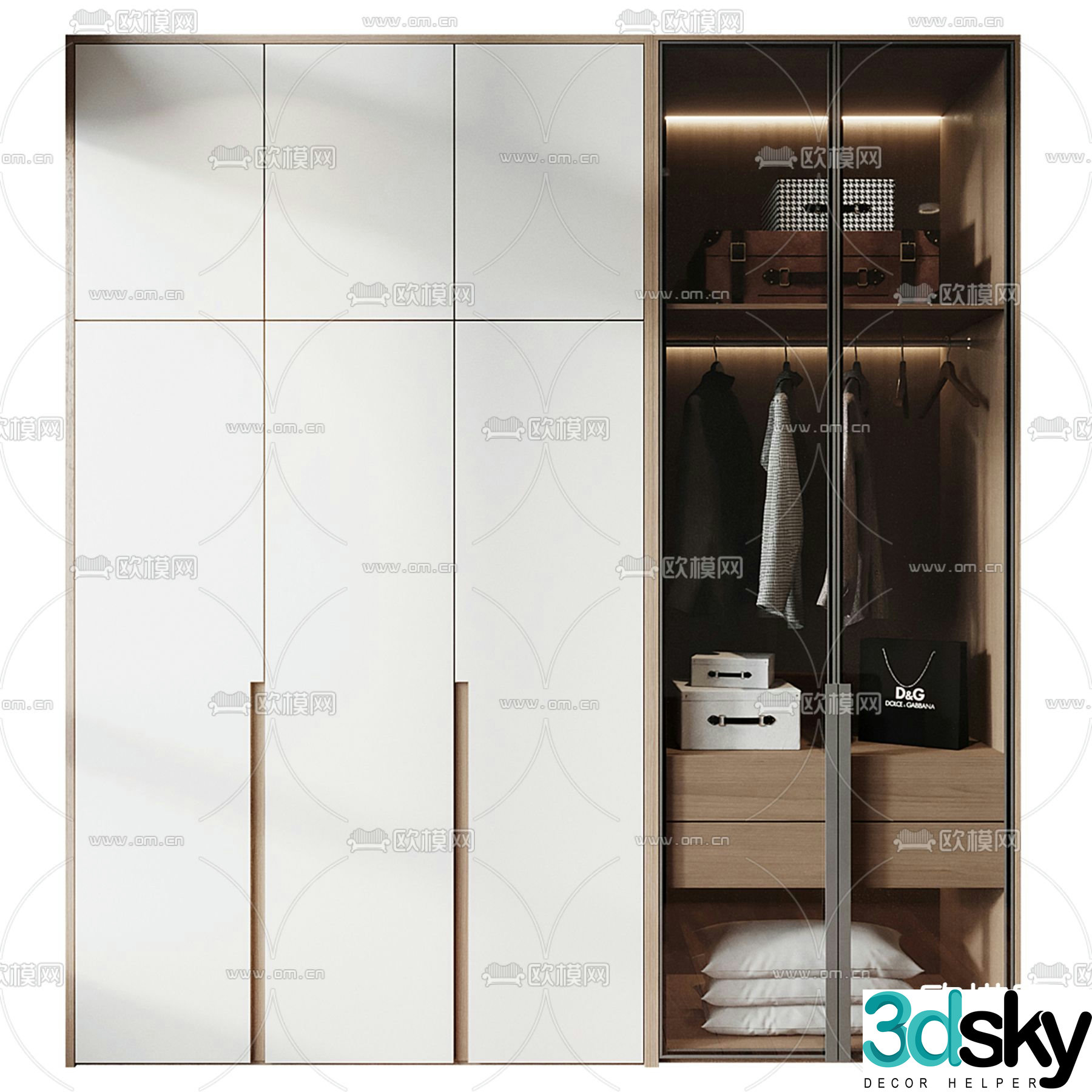 modern wardrobe wardrobe 3d model