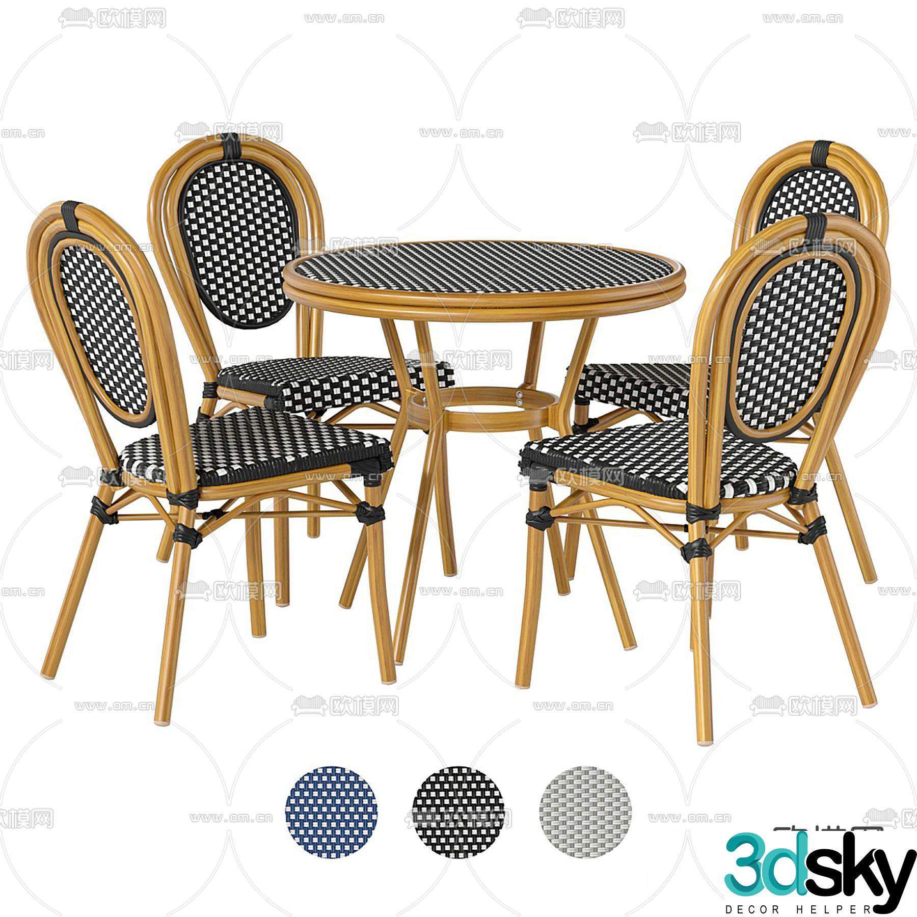 Outdoor tables and chairs leisure tables and chairs 3d model