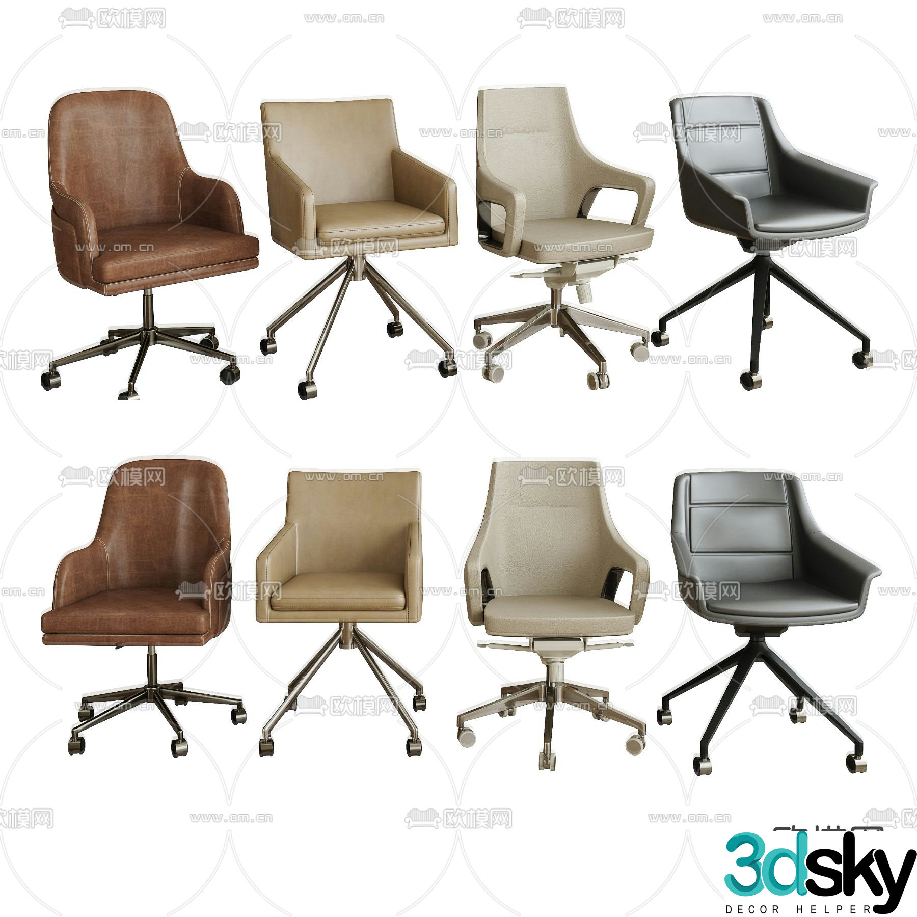 Office chair conference chair computer chair swivel chair boss chair 3d model
