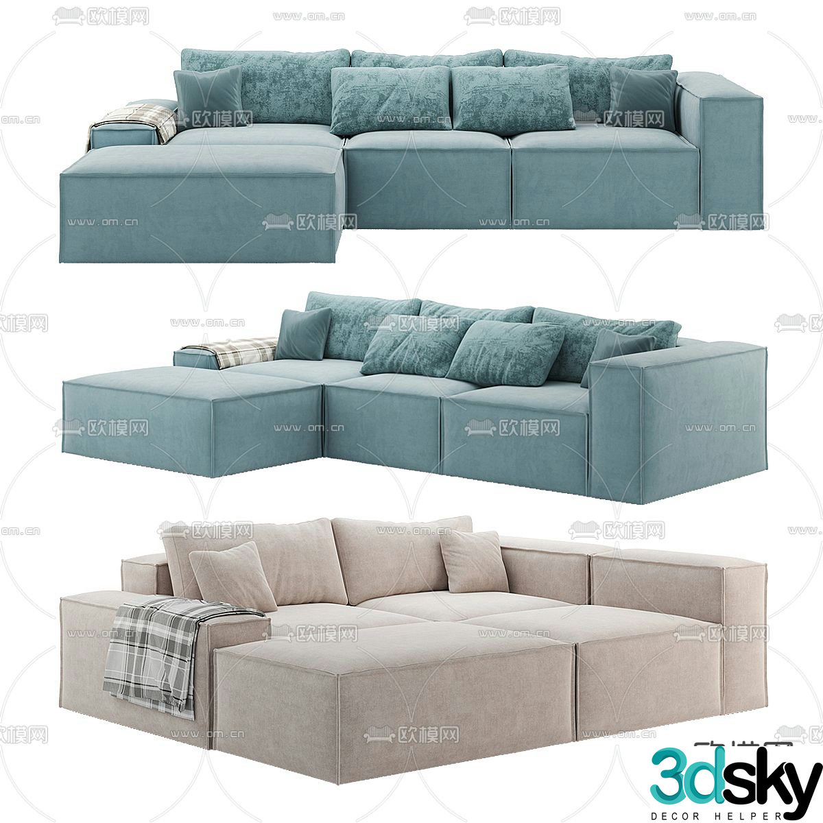 Corner sofa module sofa 3d model