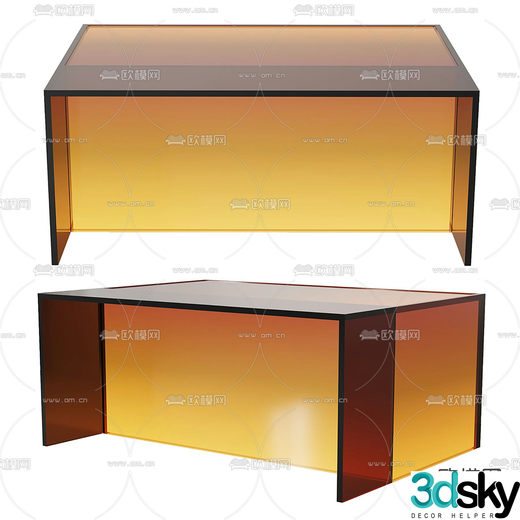 Acrylic bedside table 3d model