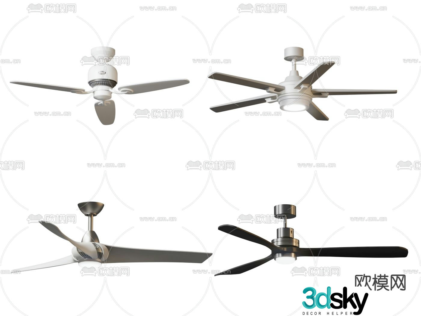 fan light ceiling fan light 3d model