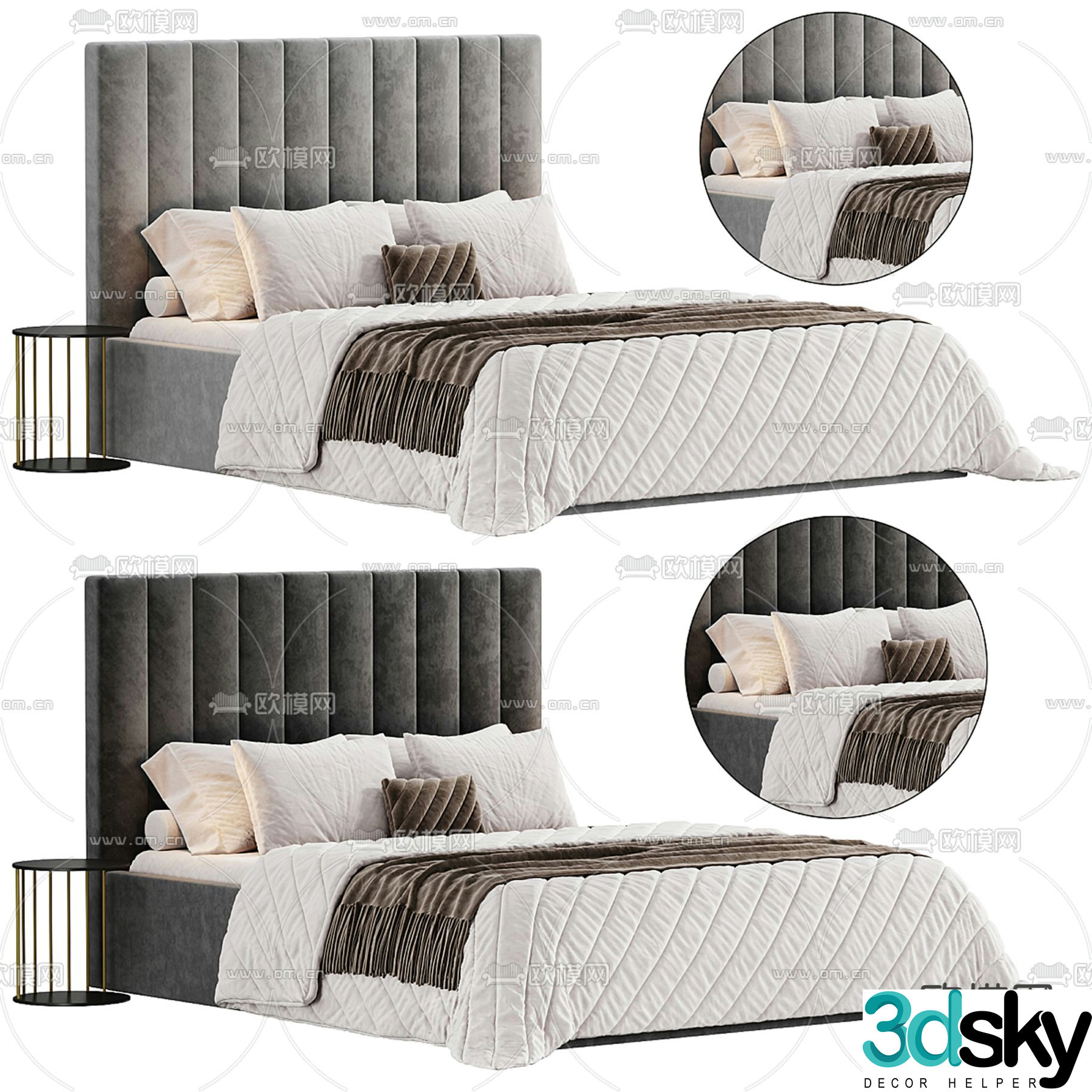 Divan.ru fabric double bed 3d model
