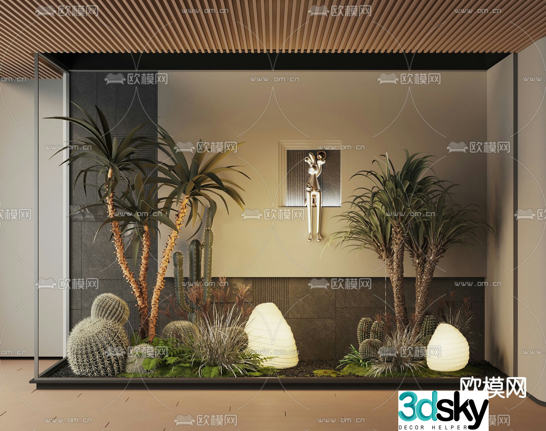Indoor landscape plant landscaping 3d model