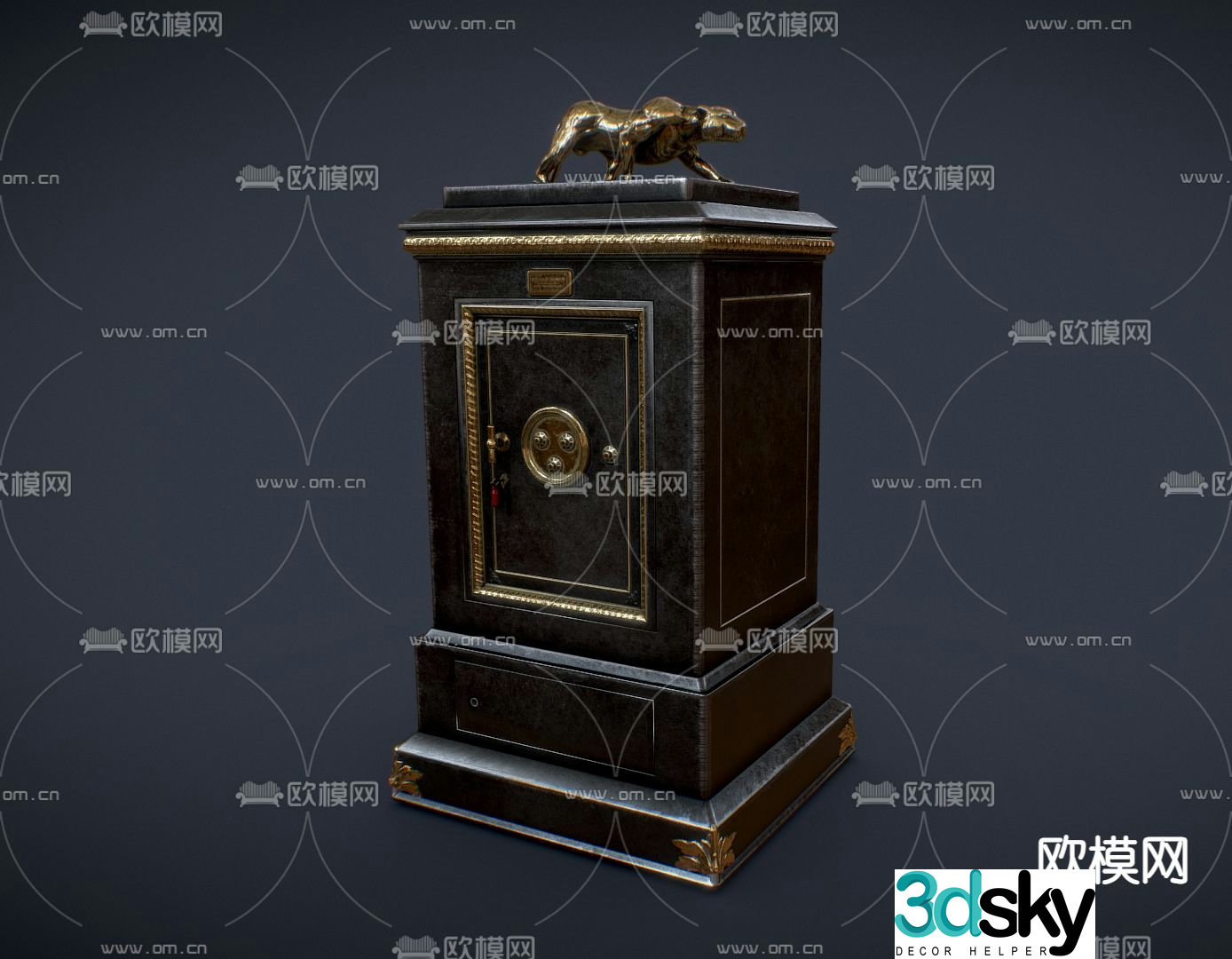 European style safe 3d model