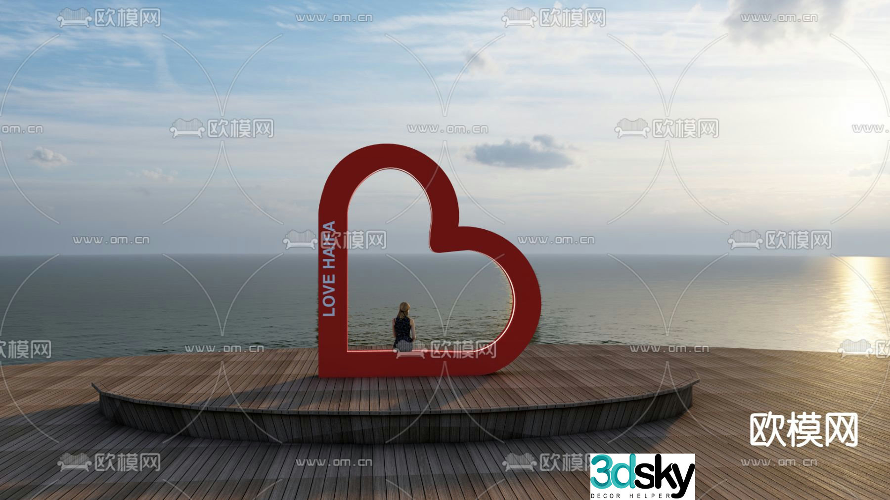 Love Sculpture Coral Sea Landscape 3D Model