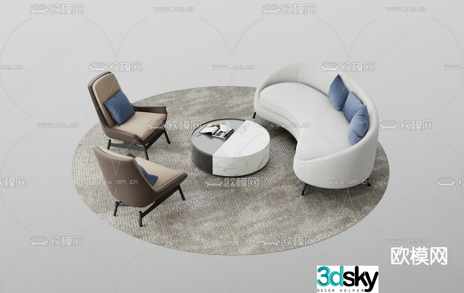 Modern sectional sofa 3d model