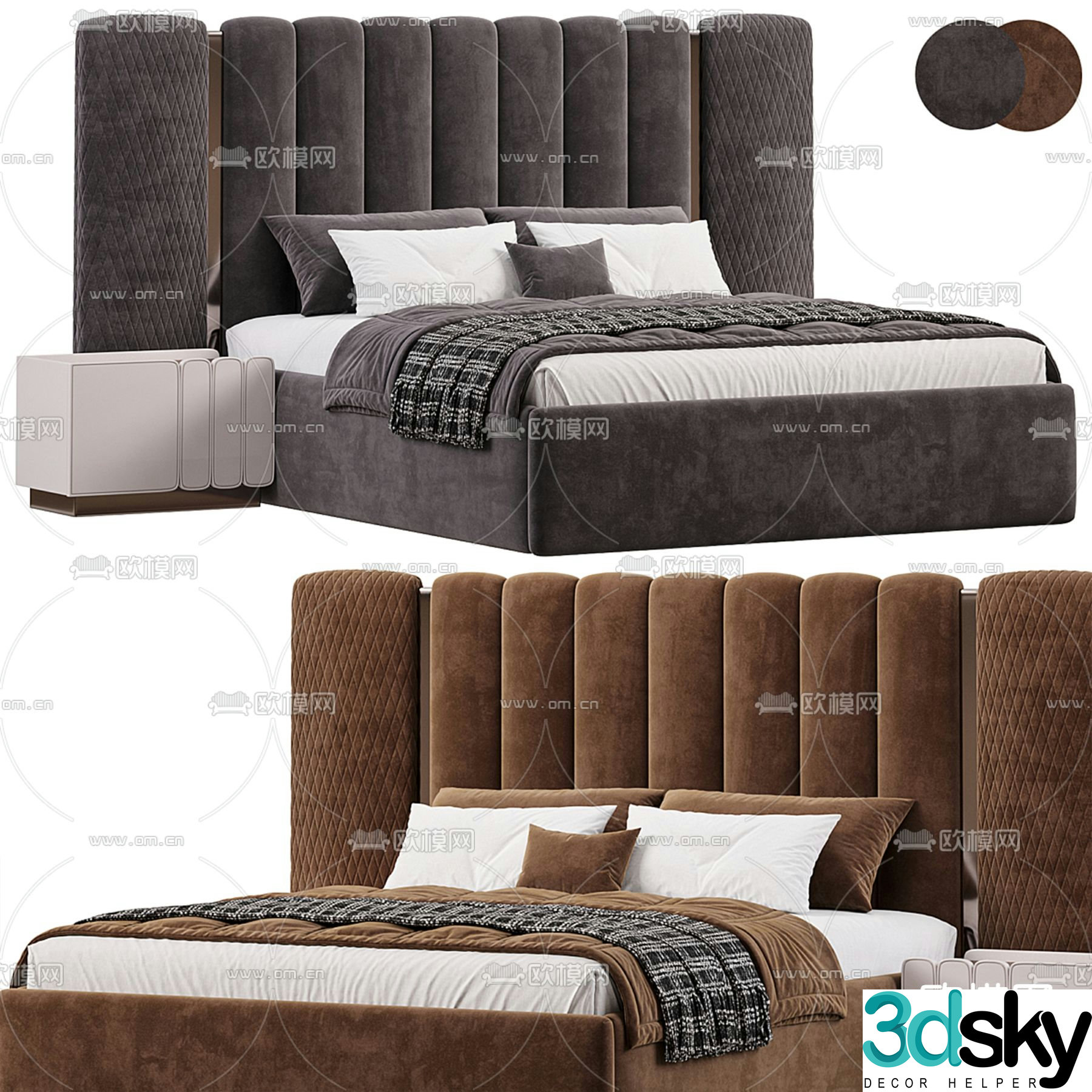 Akyuz Mobilya double bed 3d model