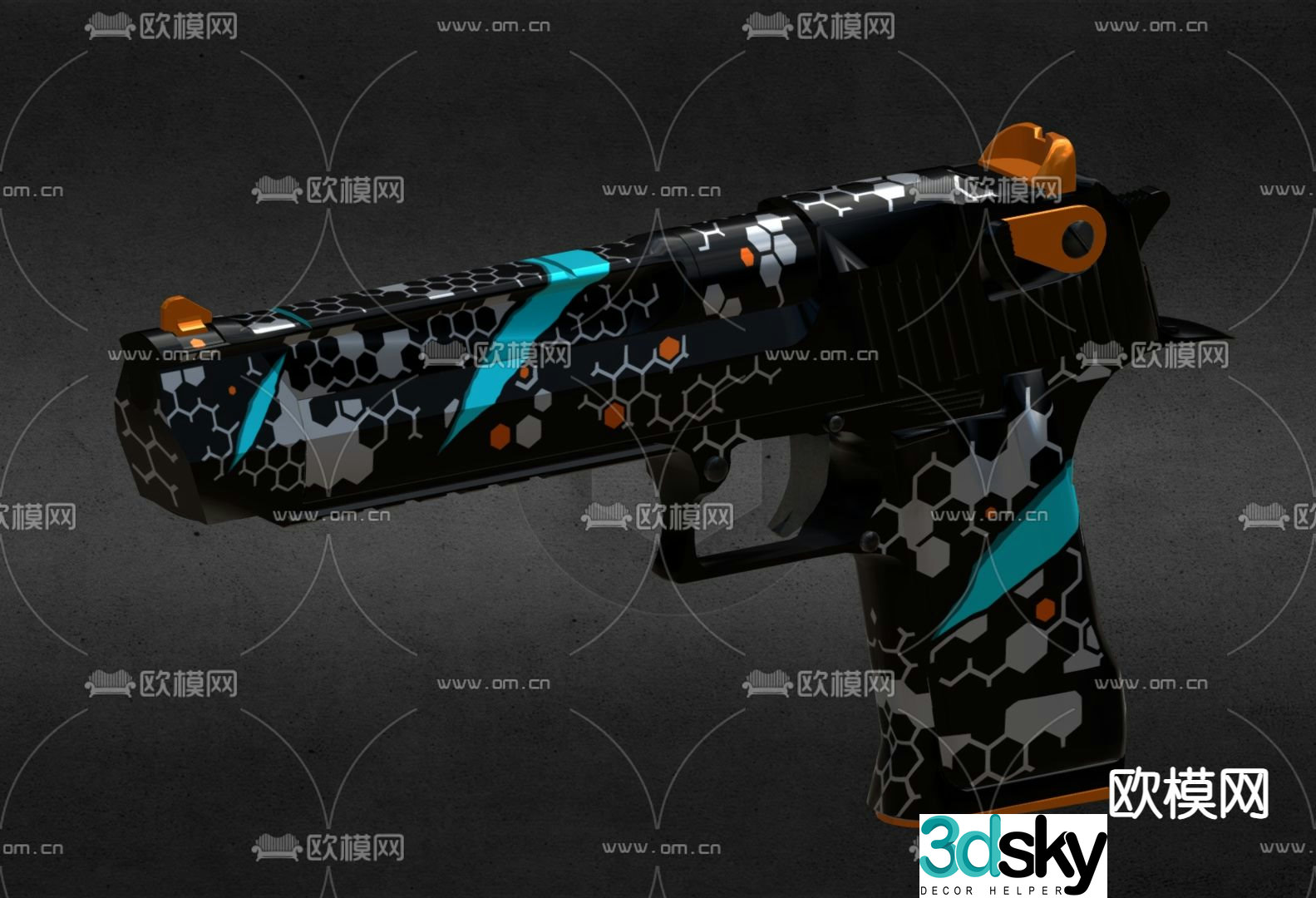 Cool toy pistol 3d model