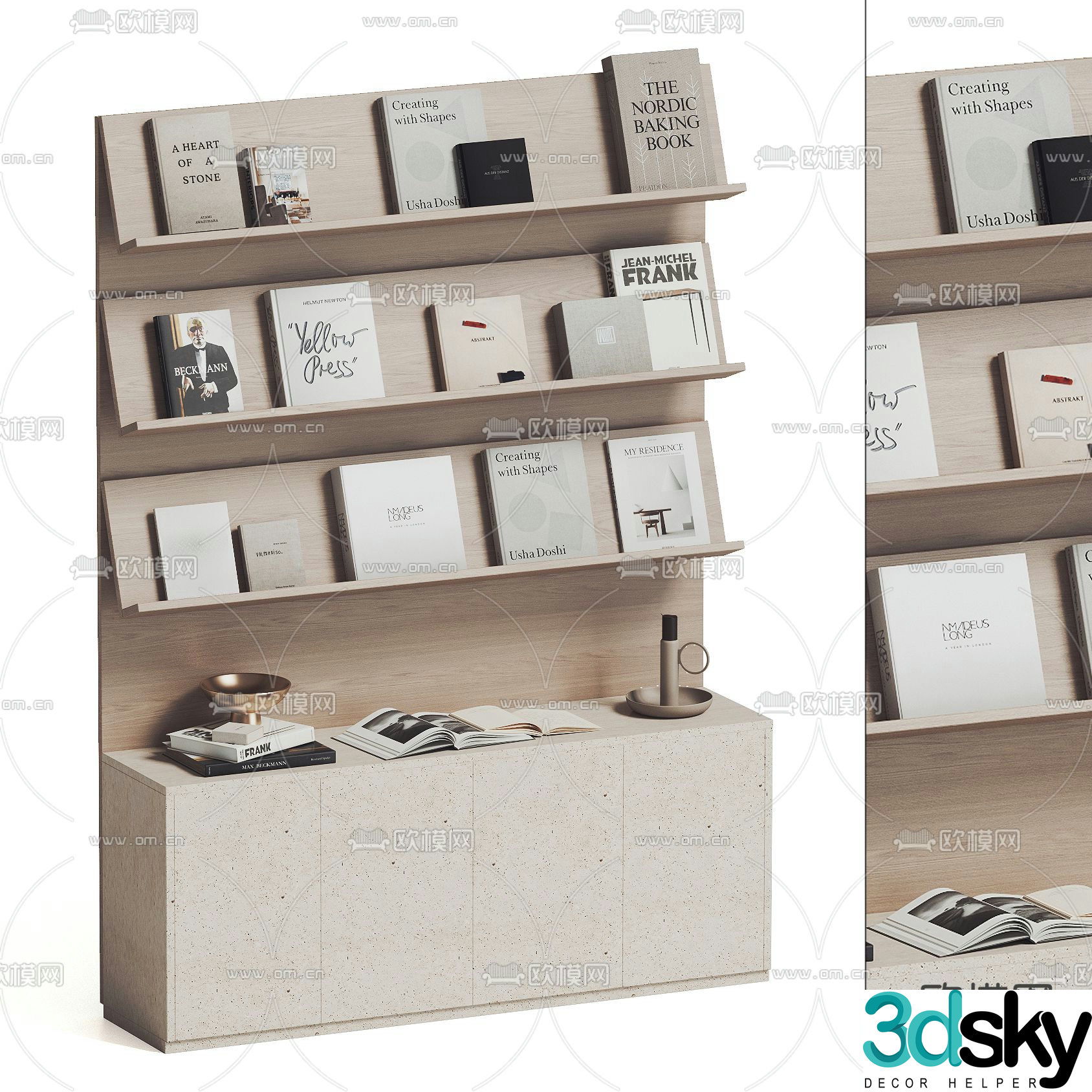 Modern bookshelf Magazine shelf Book 3d model