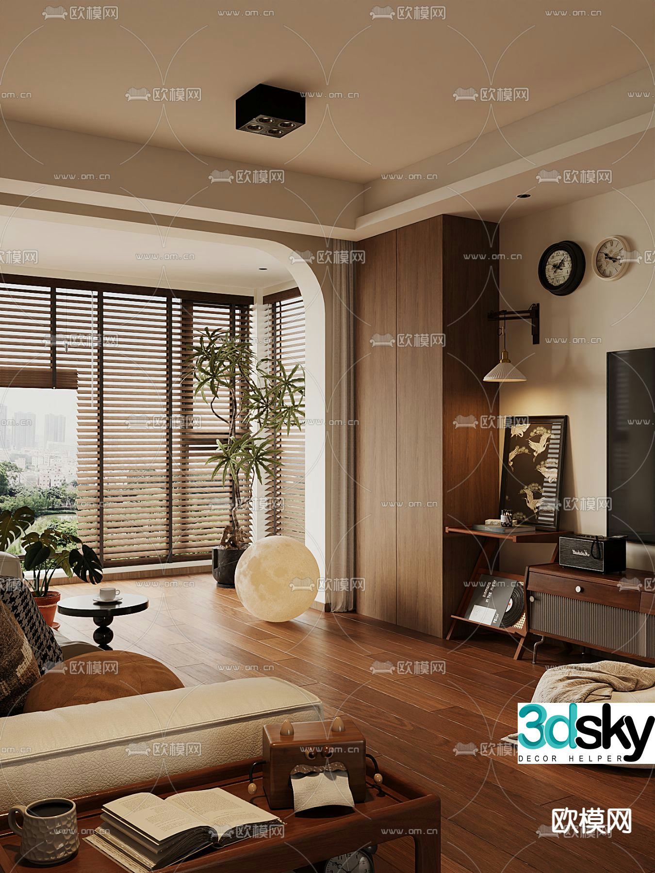 Middle-aged living room 3d model