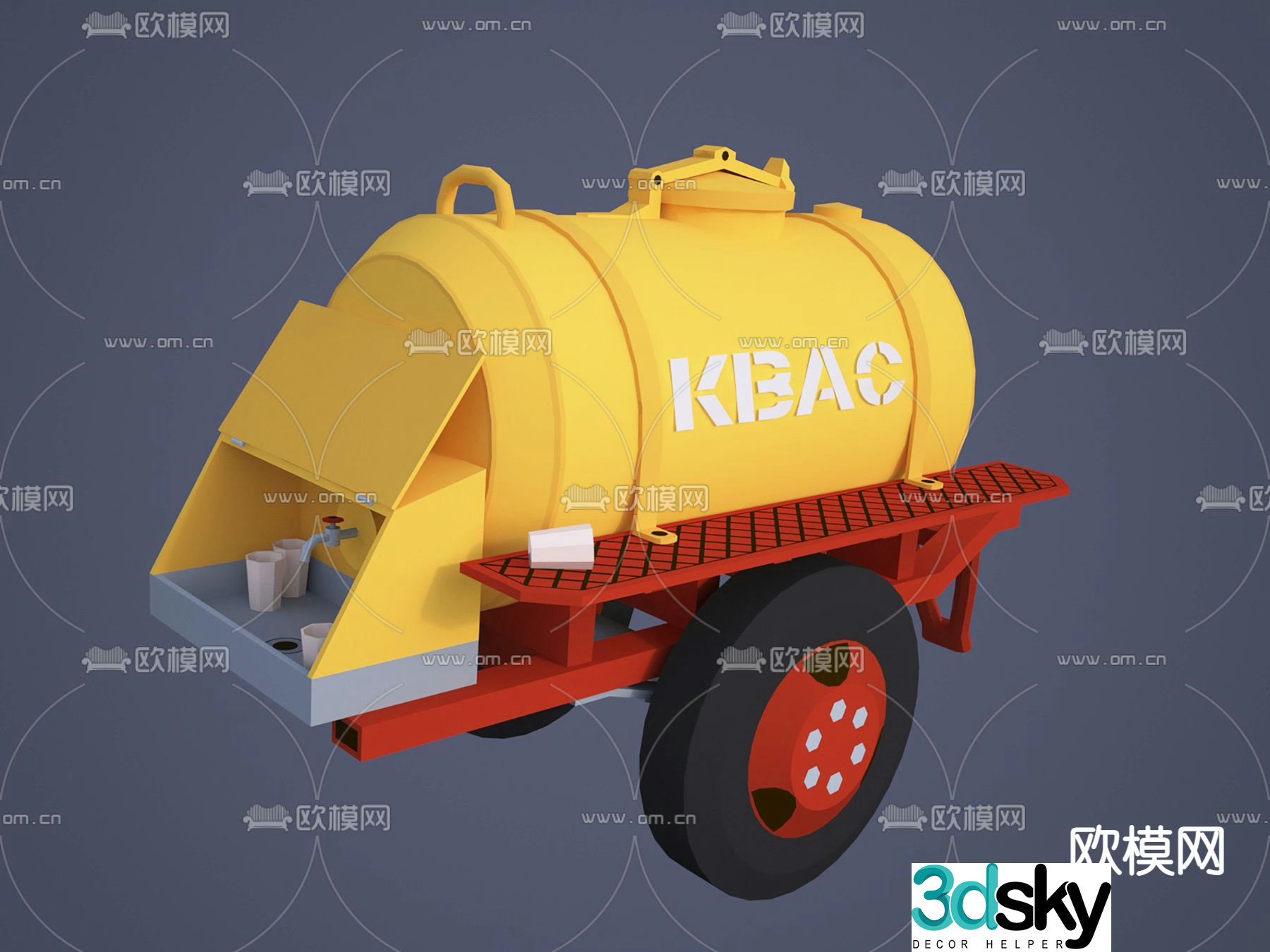 Modern waterwheel 3d model
