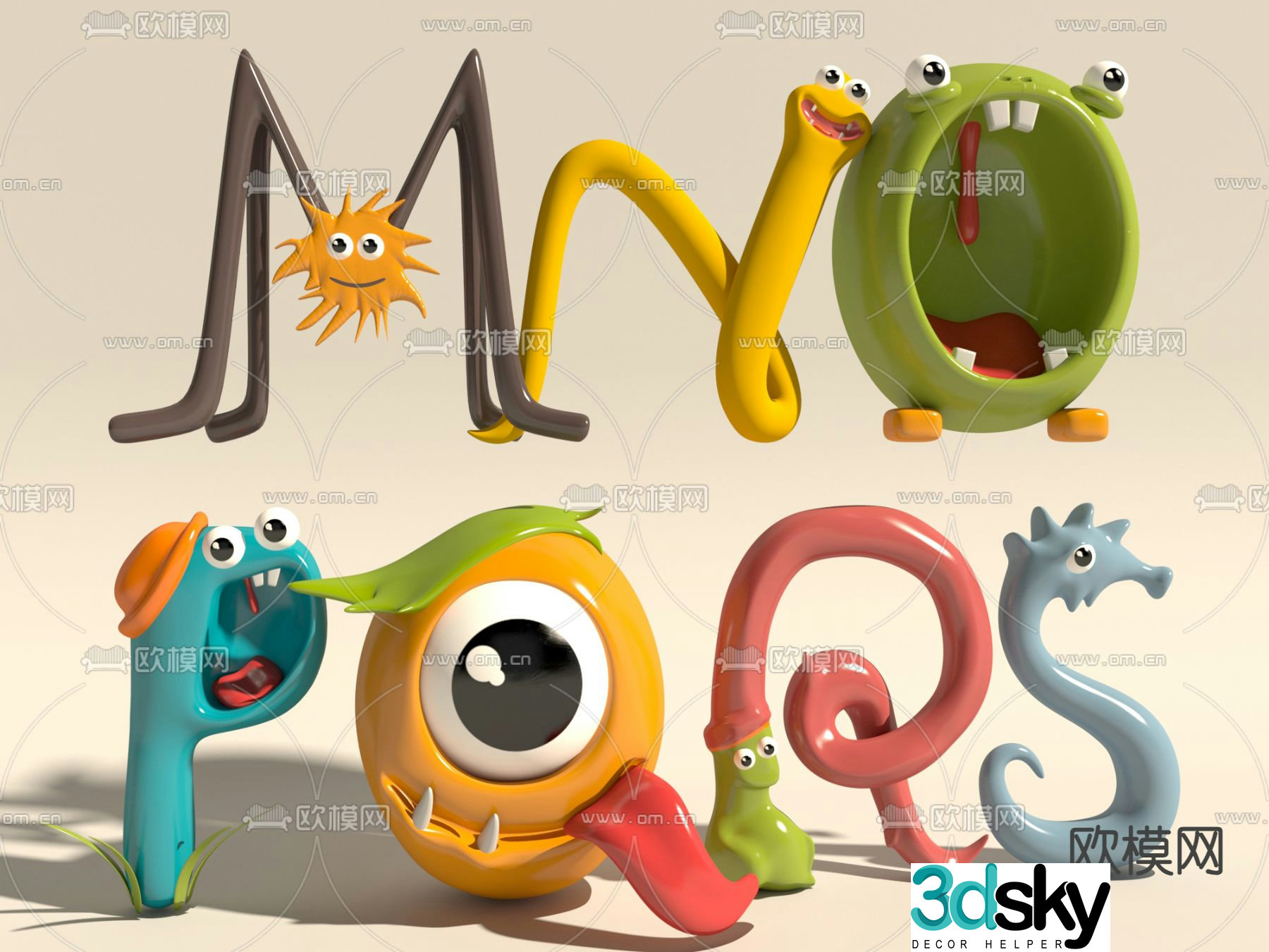 toy alphabet toys 3d model