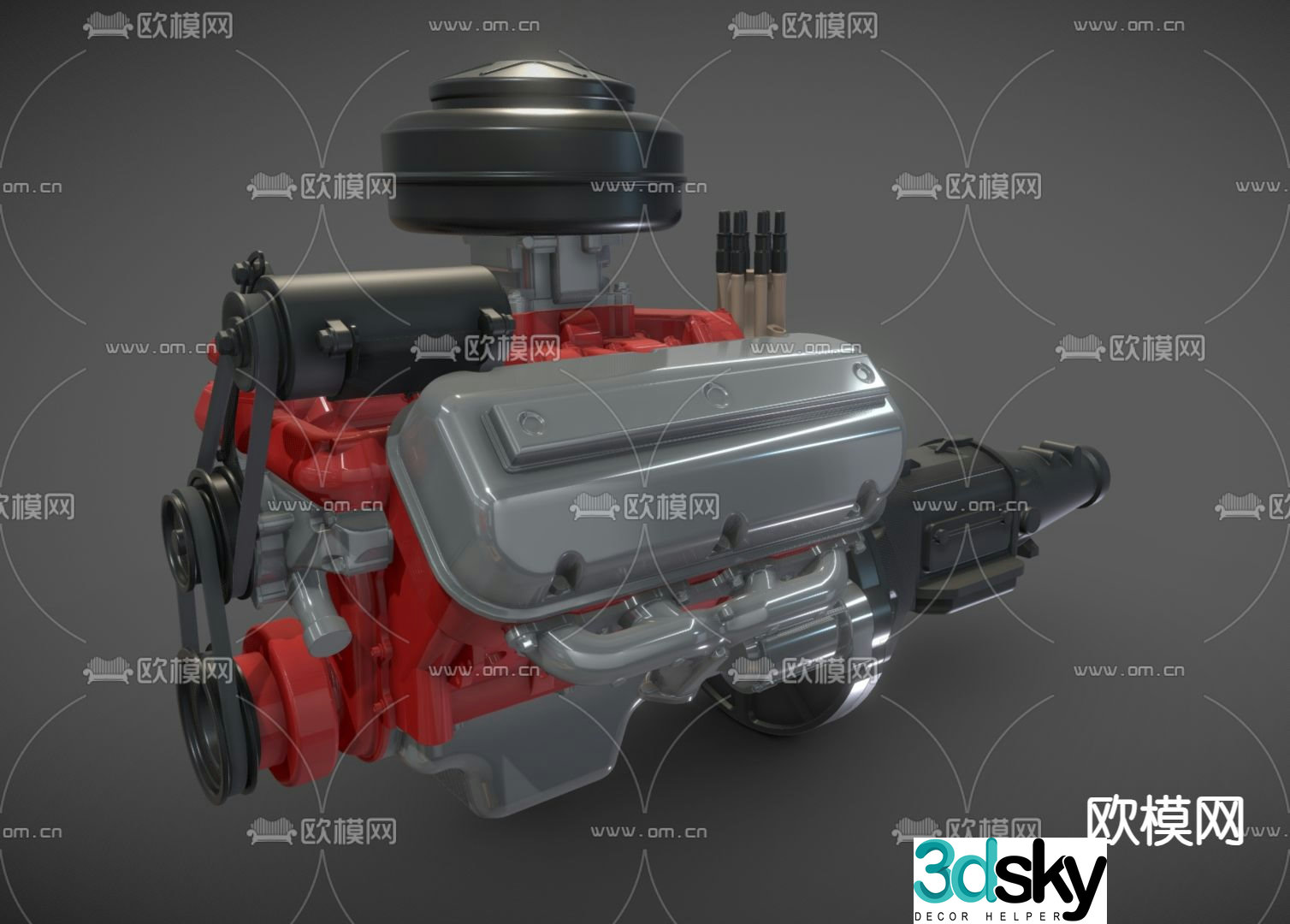 Racing engine car engine 3d model