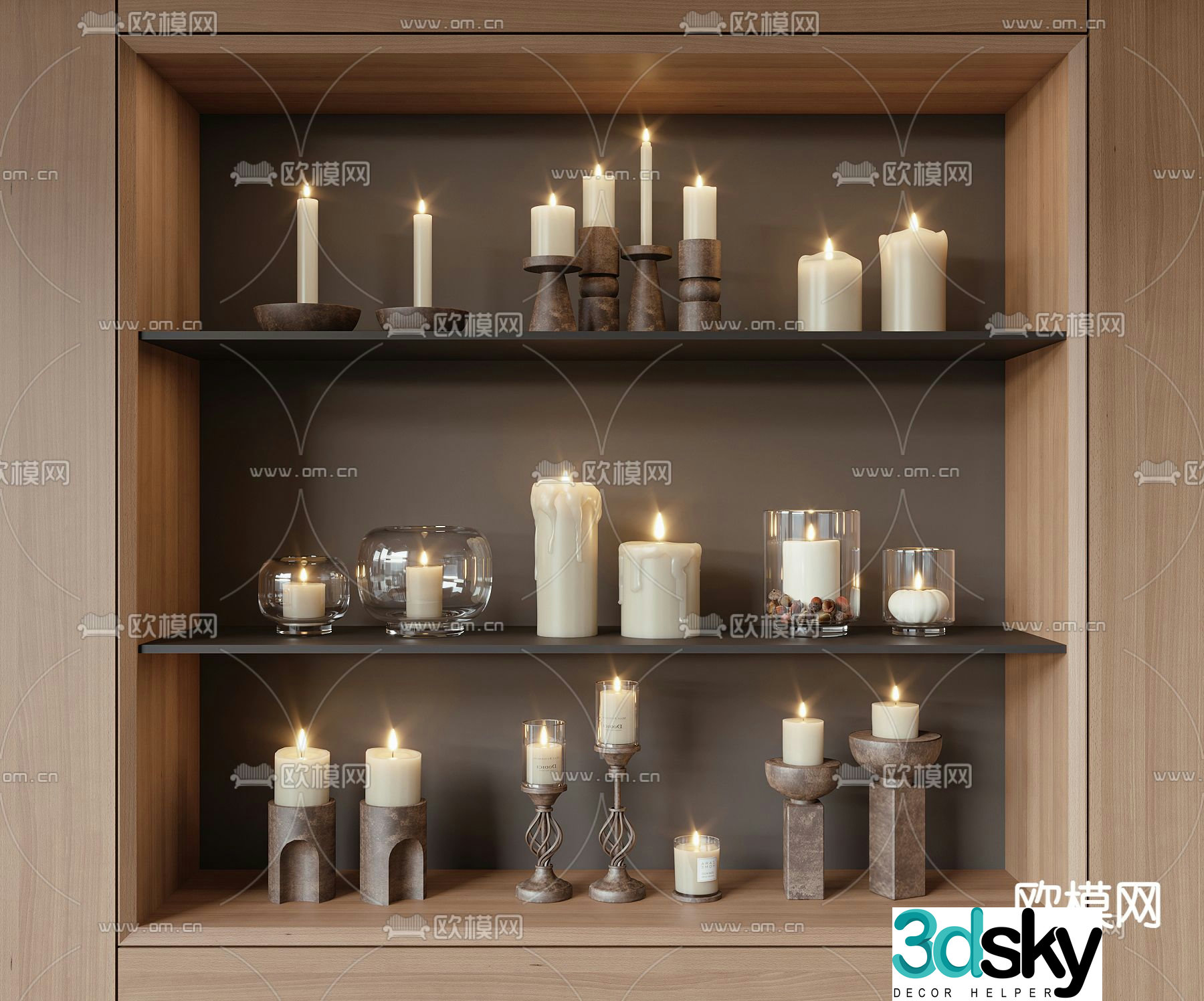 candle candle candlestick 3d model