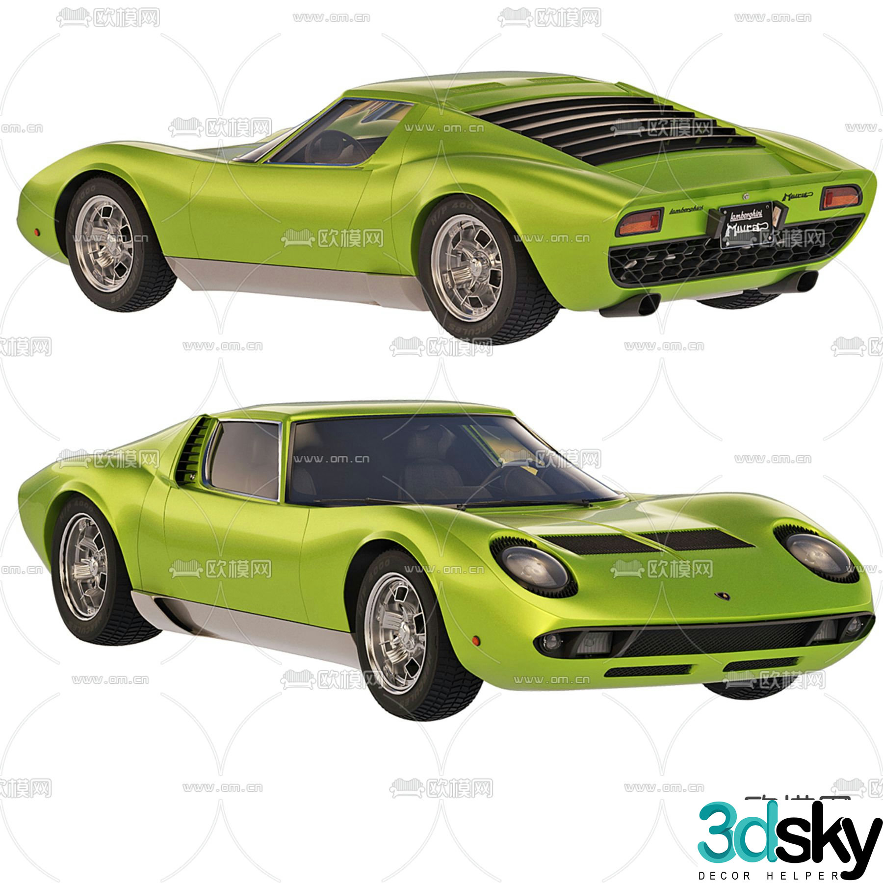 Lamborghini Miura P400 sports car 3d model