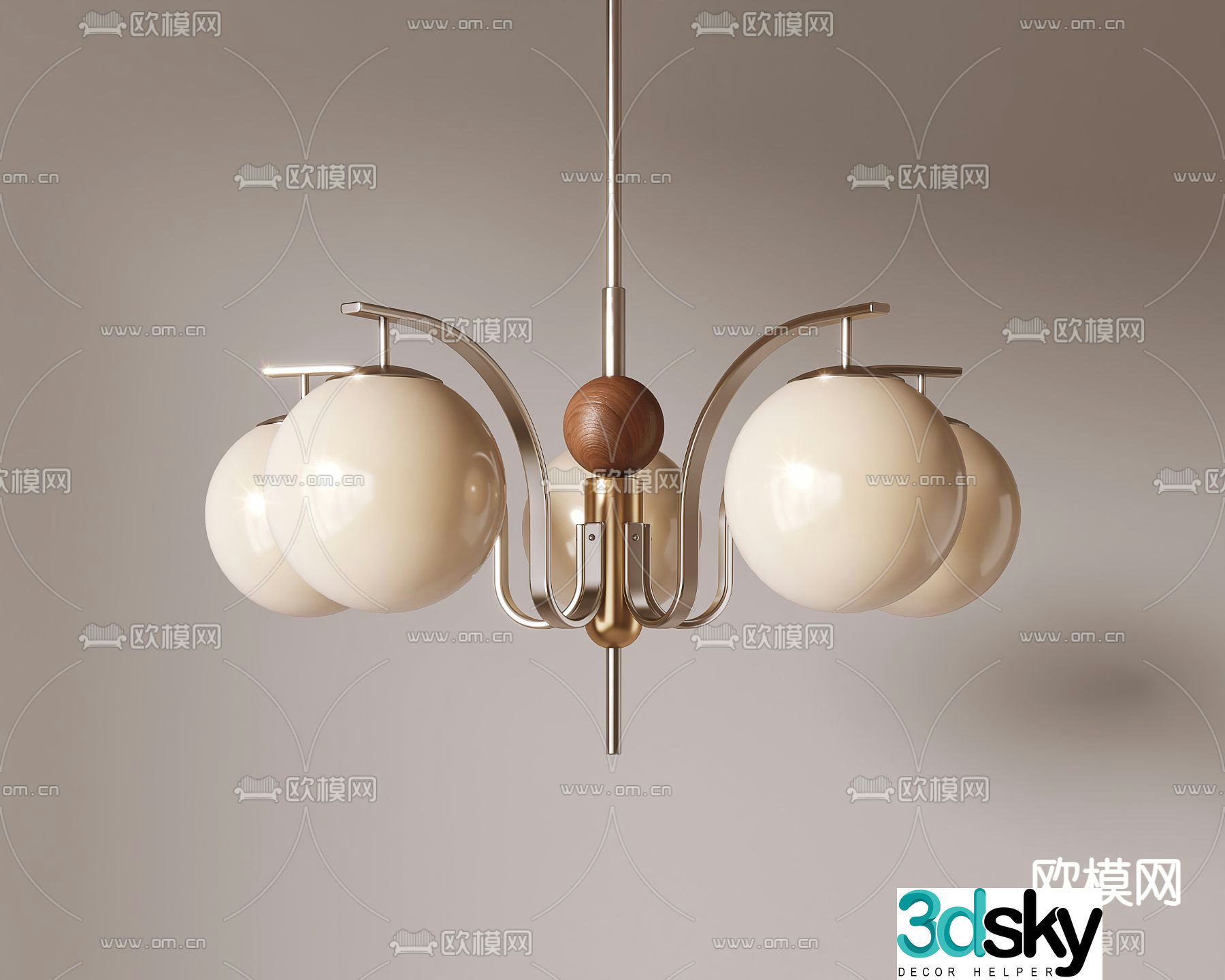 French chandelier cream style chandelier 3d model