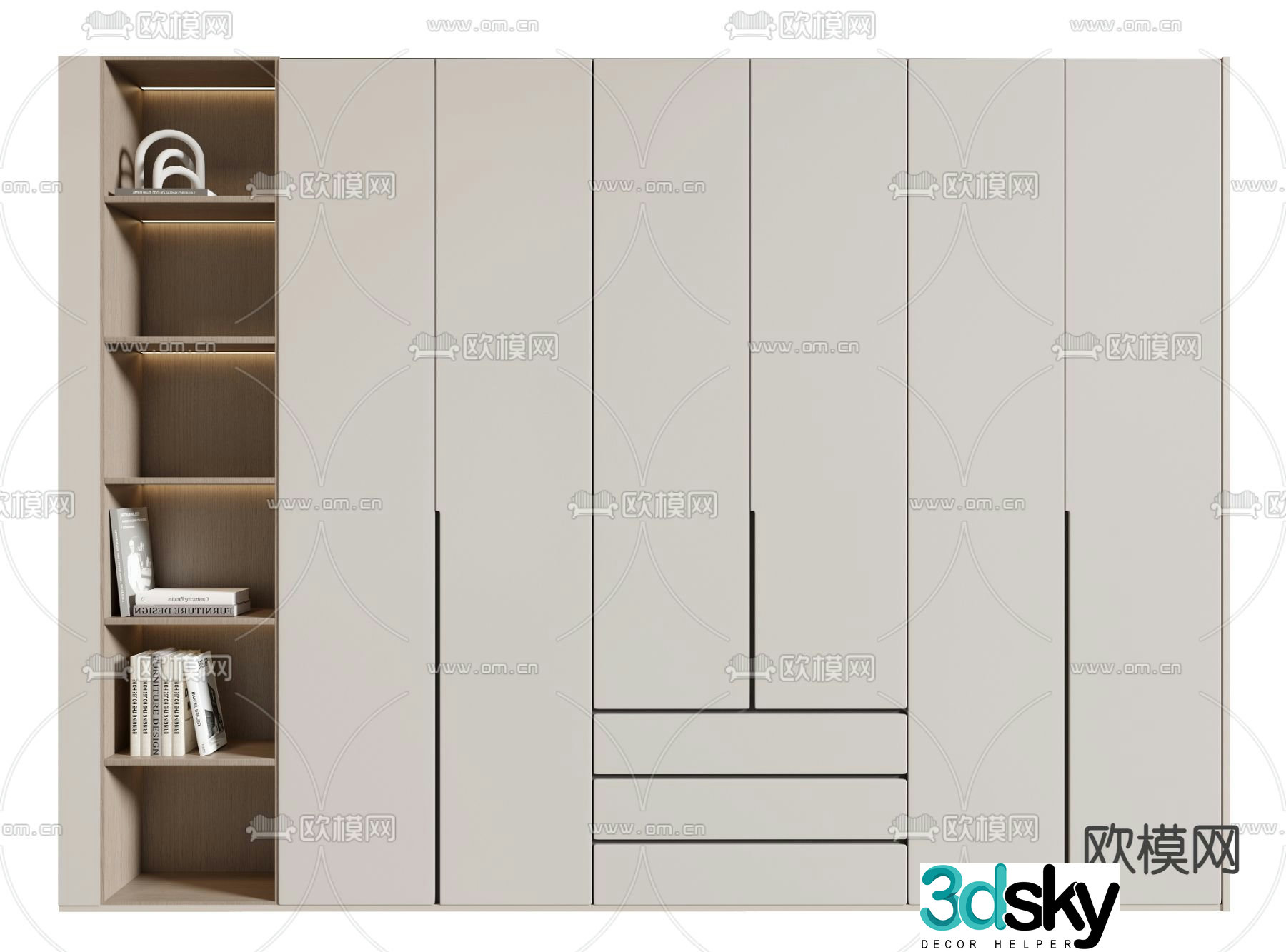 modern wardrobe wardrobe 3d model