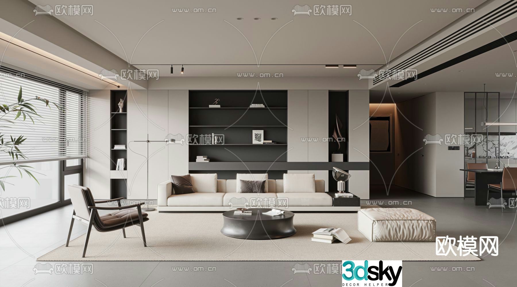 Minimalist living room 3D model