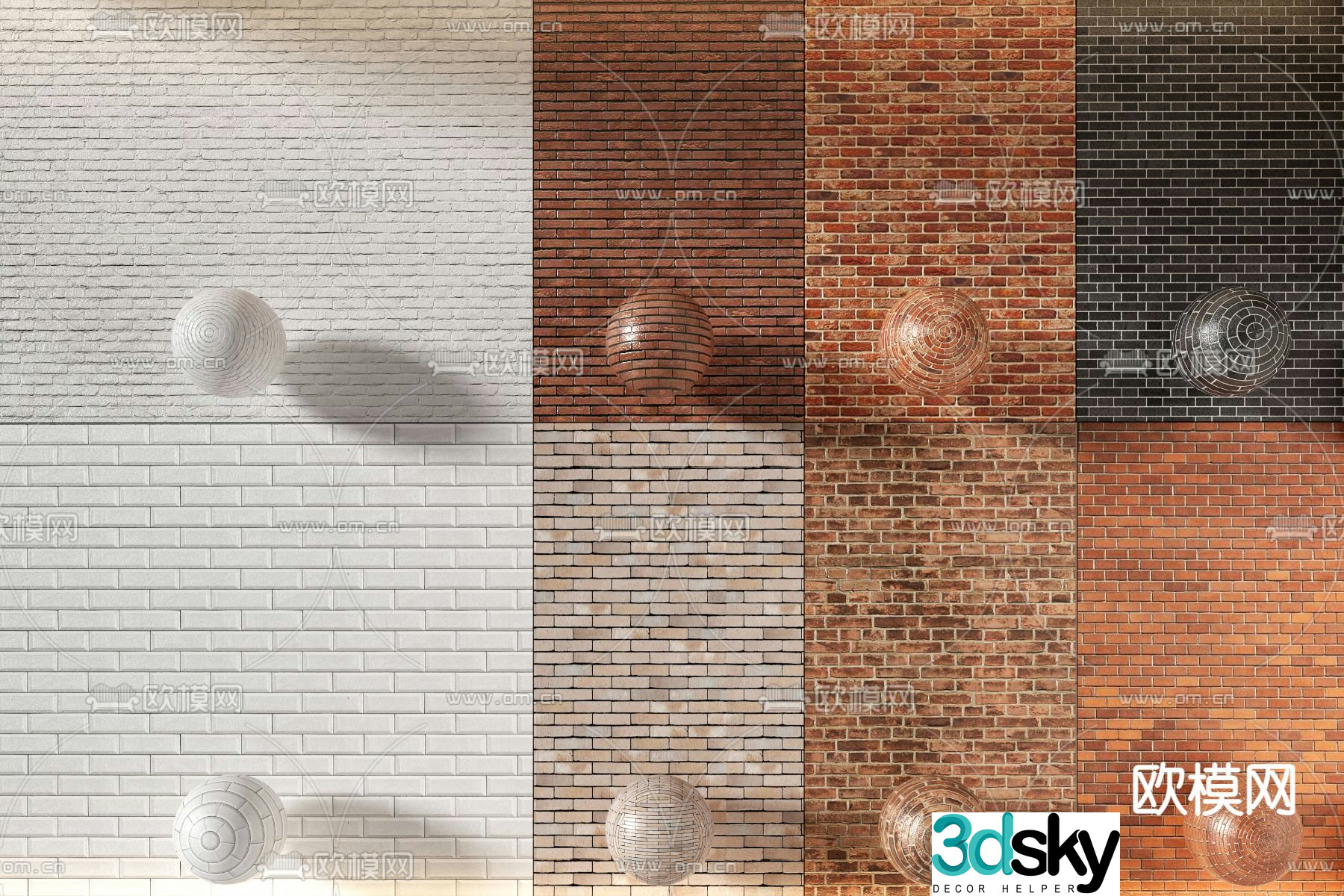 Cultural stone brick wall wall brick 3d model