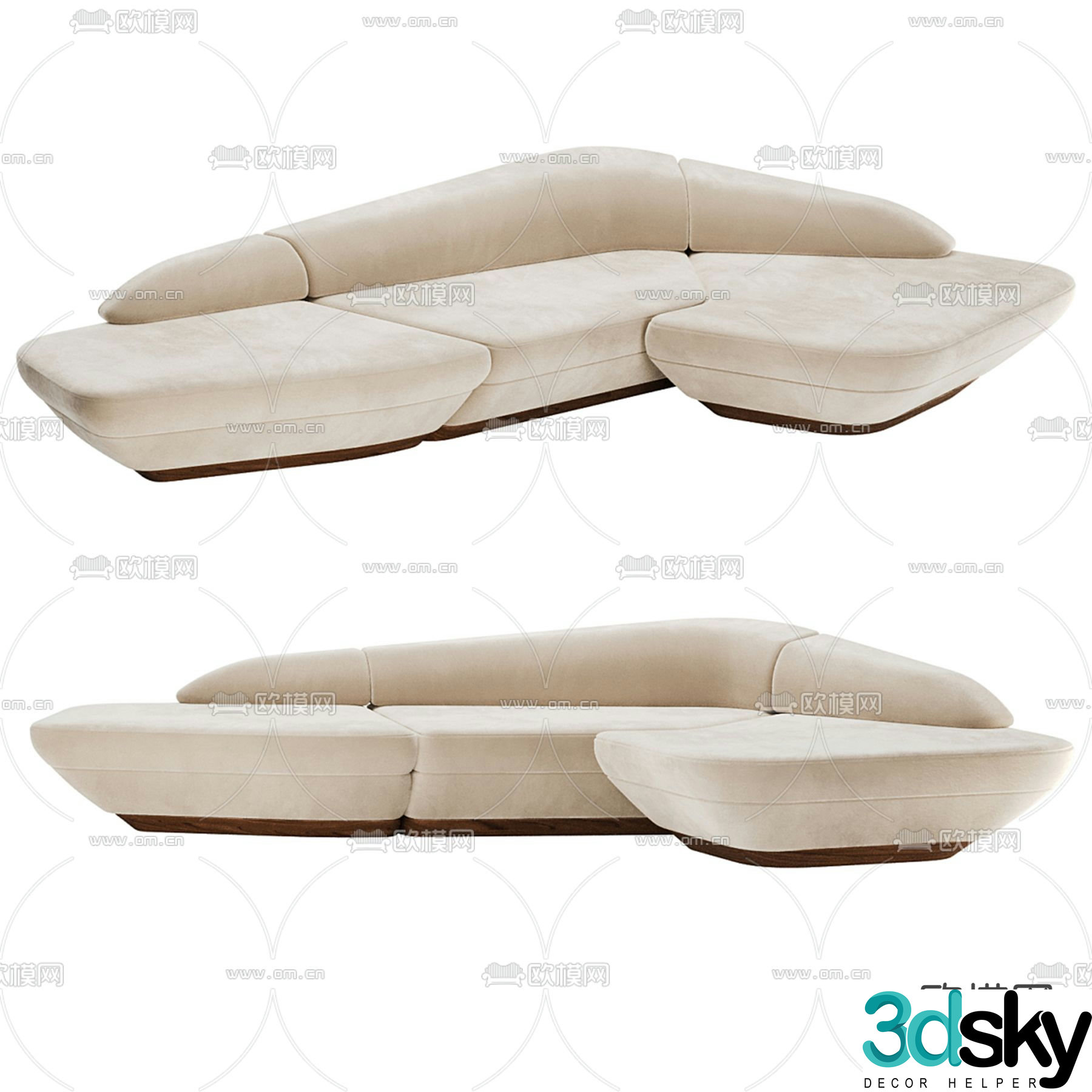 Wonatti special-shaped sofa multi-person sofa 3d model