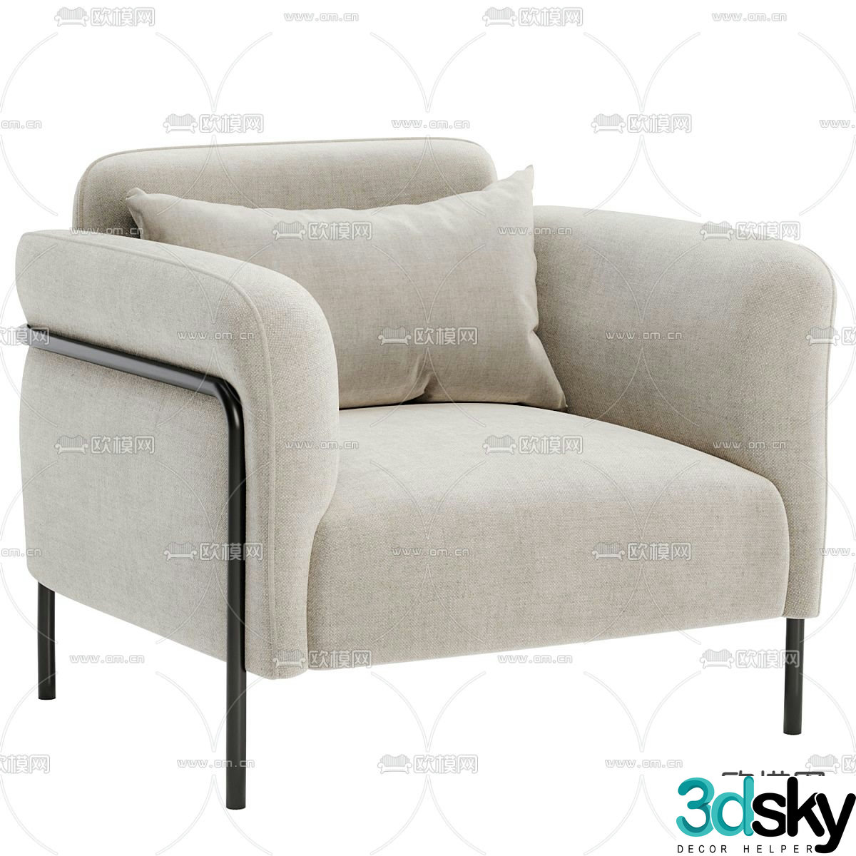 Single sofa 3d model