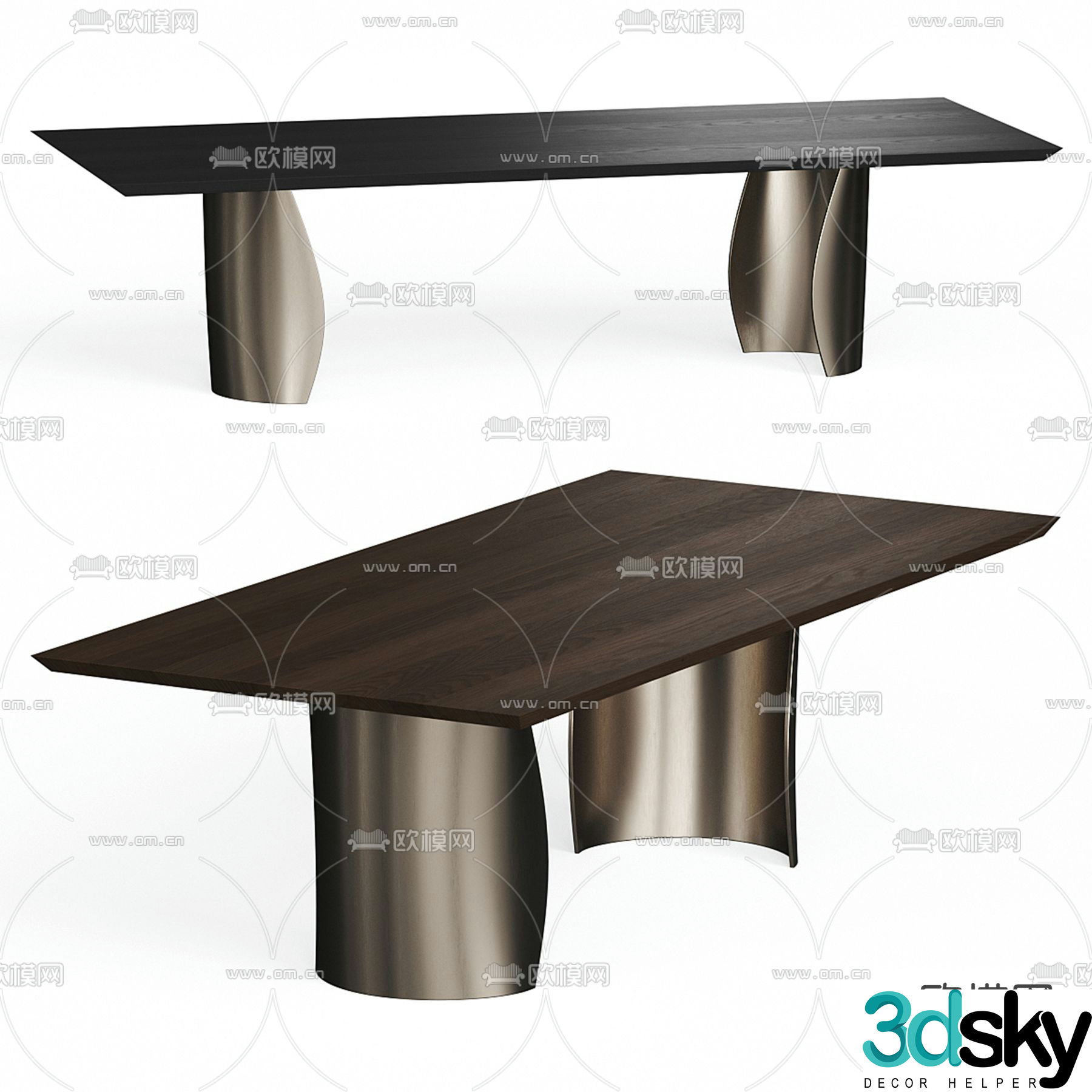 Reflex Walnut Dining Table Dining Table 3D Model