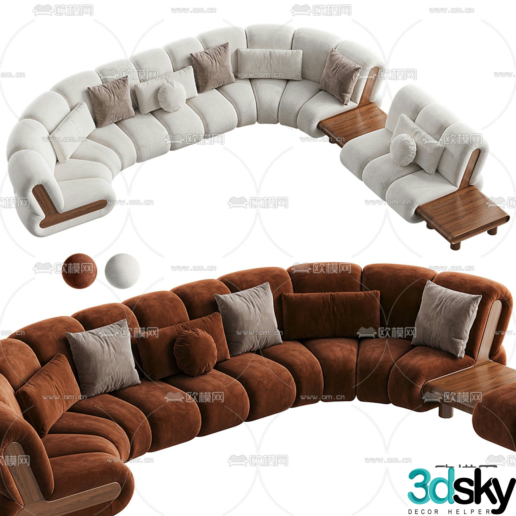 Special shaped sofa curved sofa 3d model