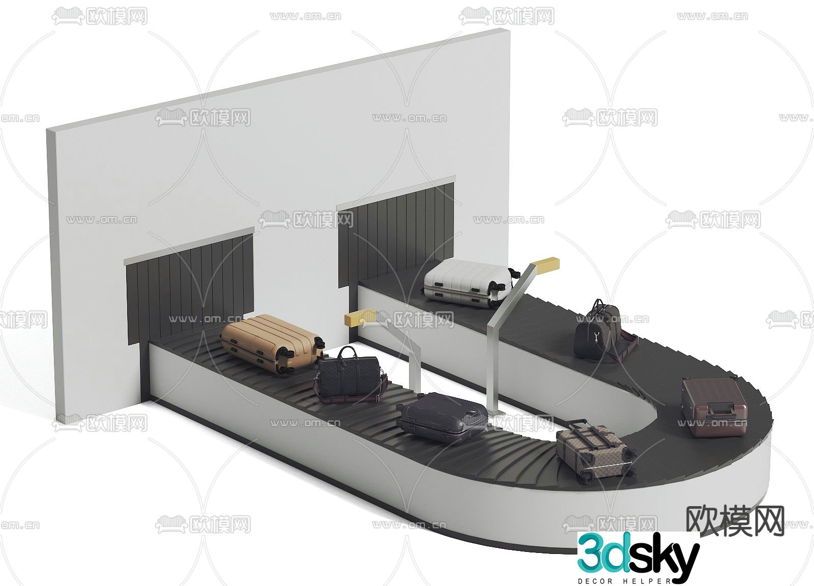 Suitcase conveyor belt 3d model