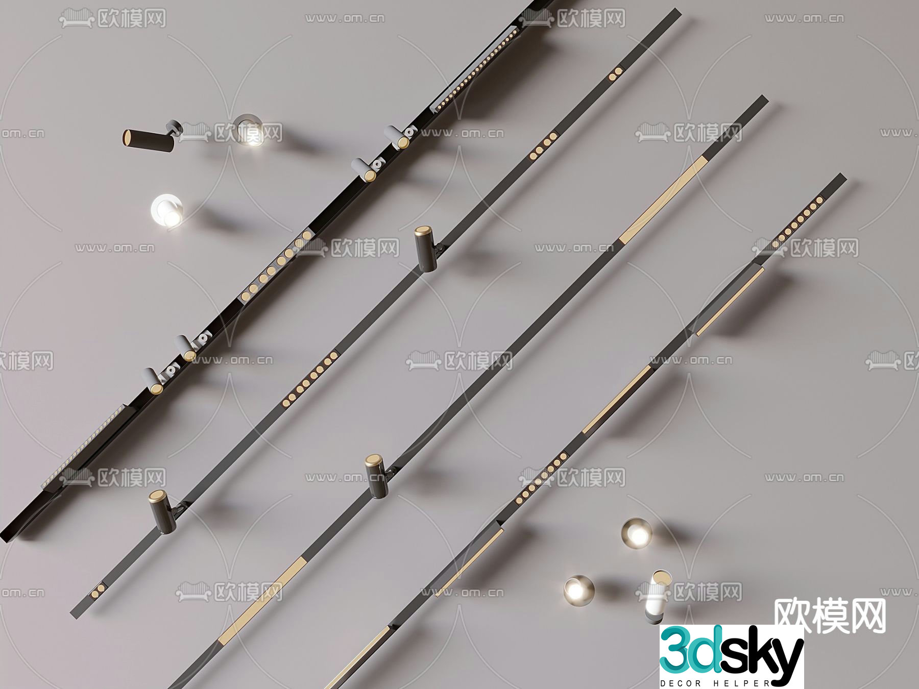 track light downlight spotlight 3d model