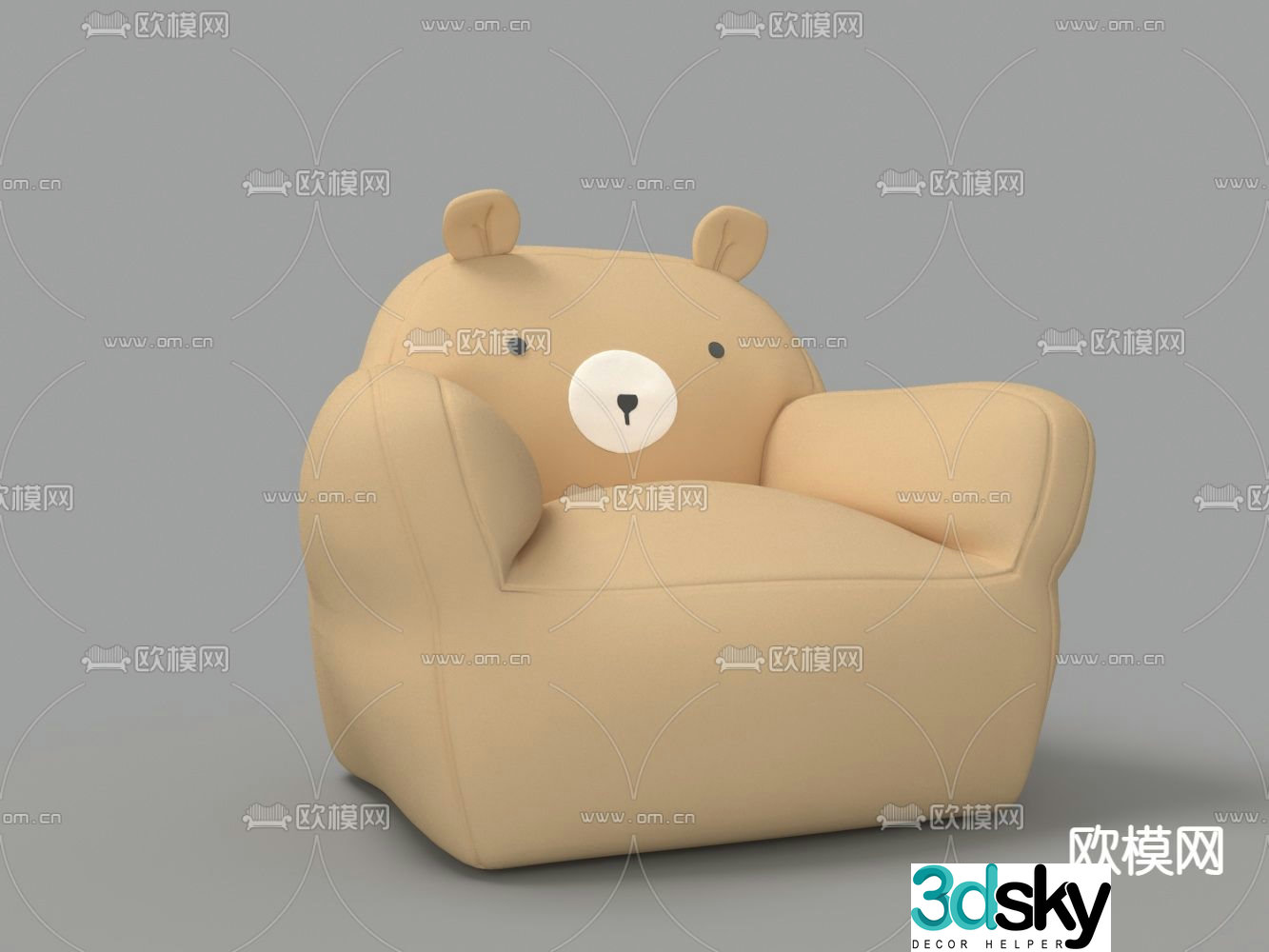 Cartoon bear sofa children’s sofa 3d model