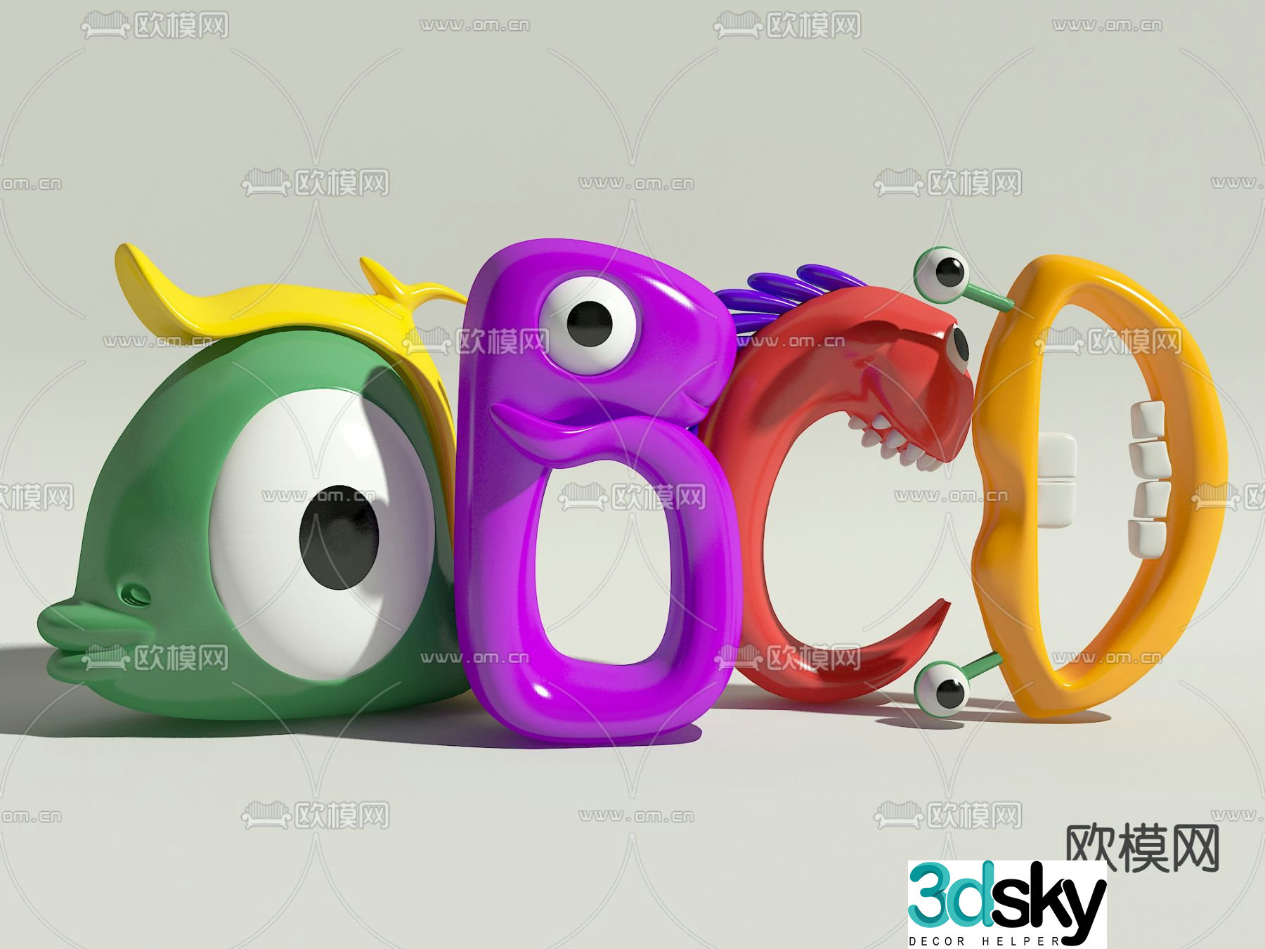 toy alphabet toys 3d model