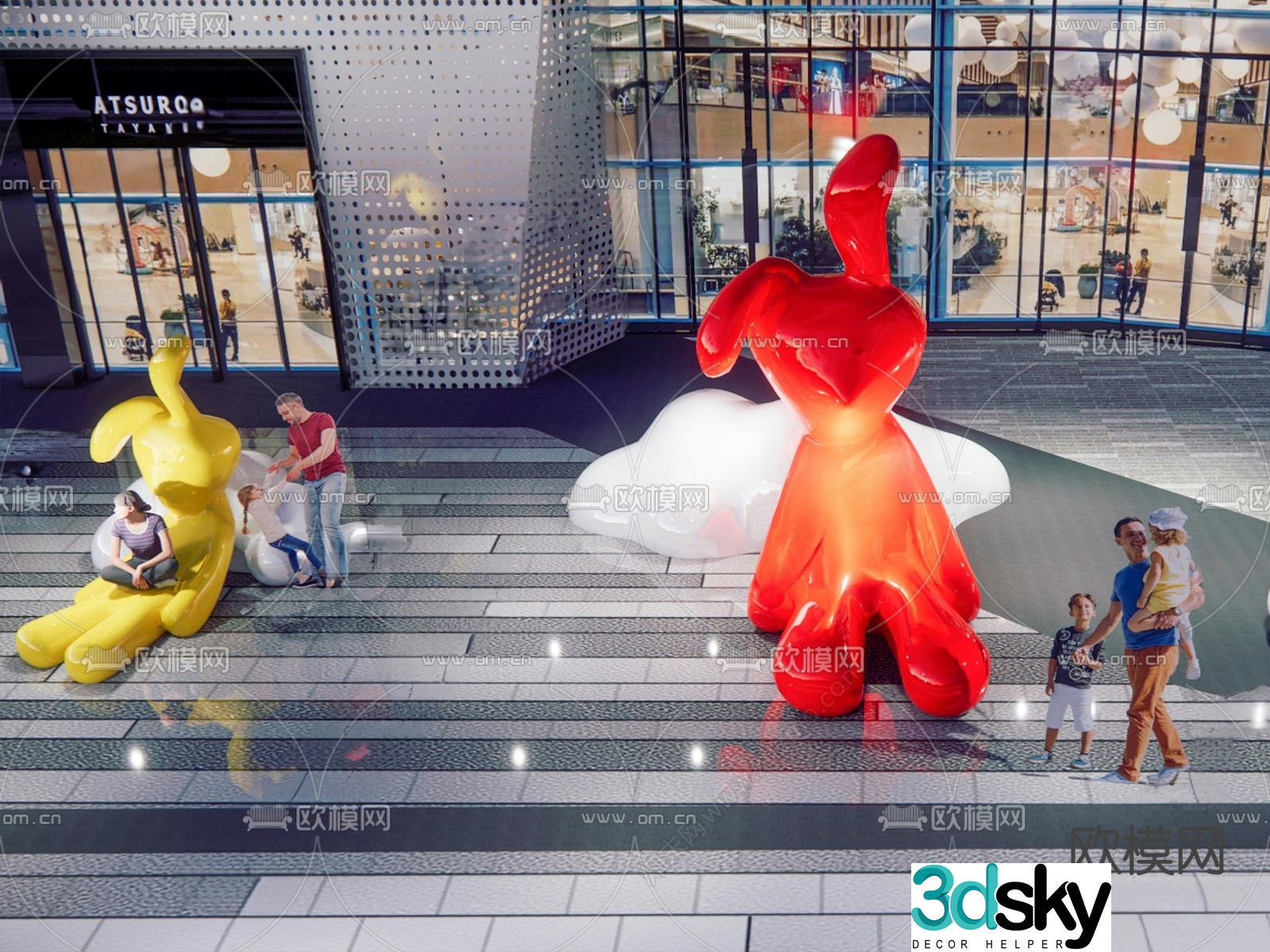 Shopping mall sculpture sketch 3D model