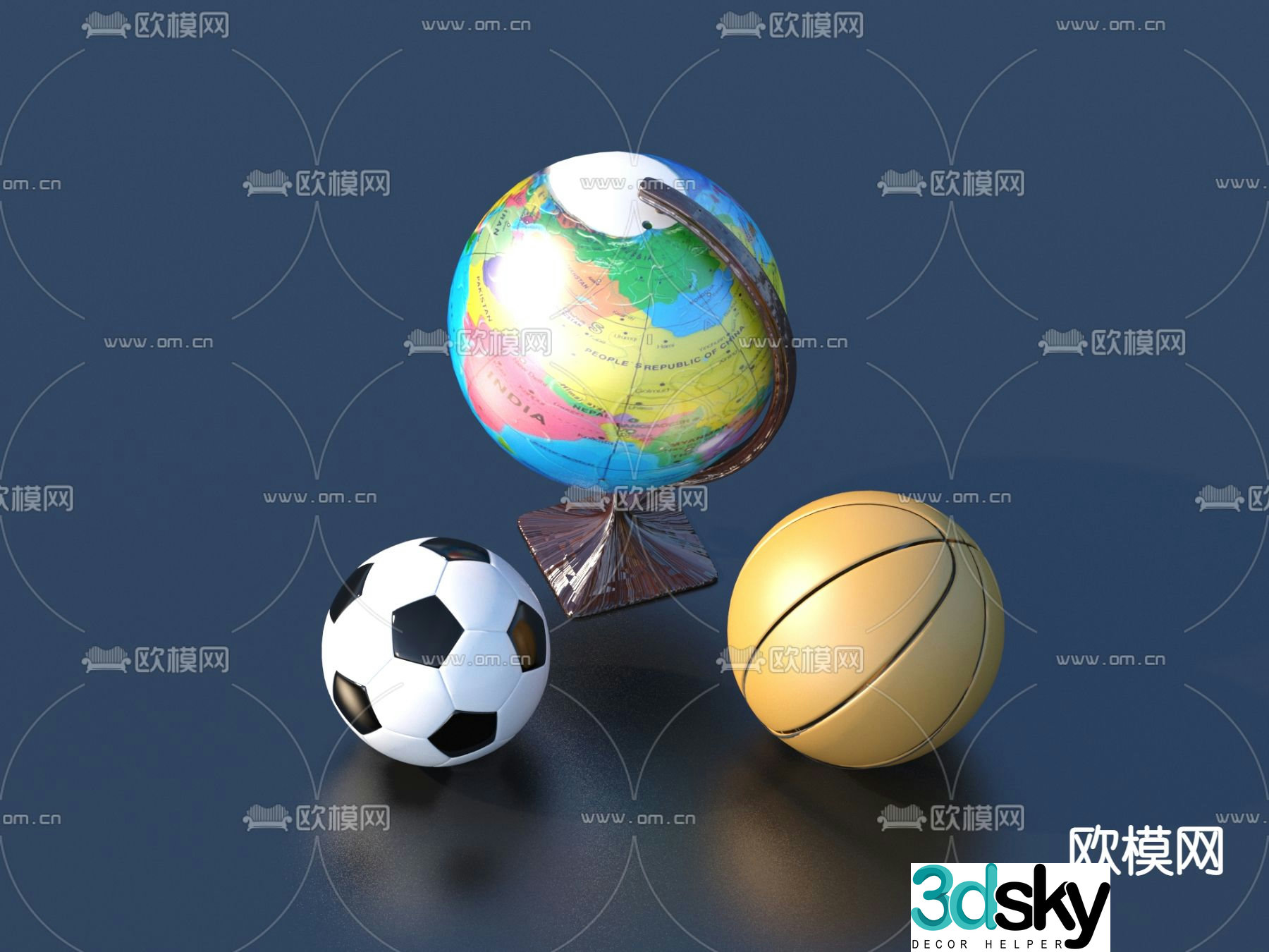ball basketball football globe earth earth shape 3d model