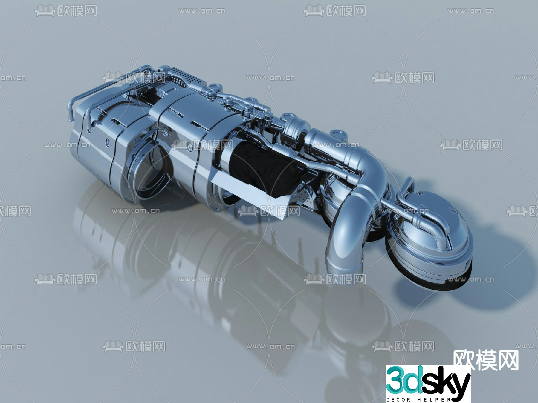 Stainless steel equipment military equipment 3d model