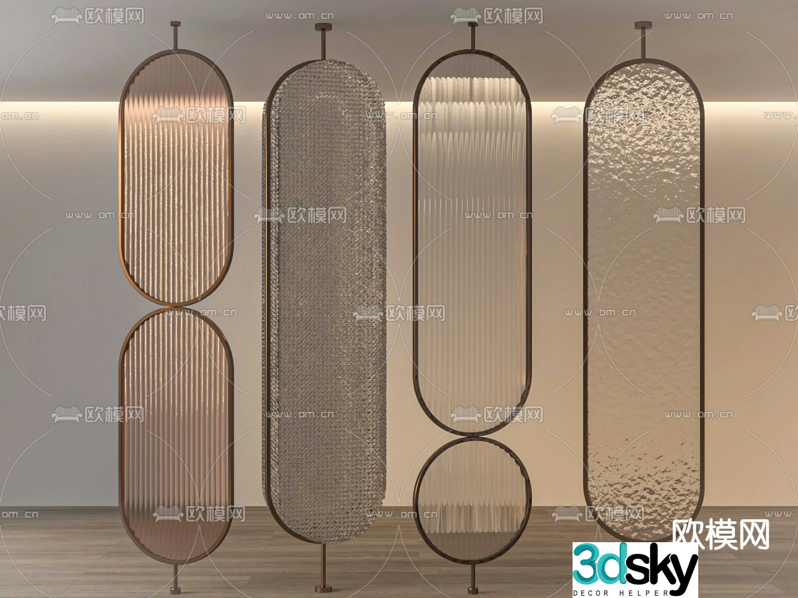 Glass partition Rotating partition 3d model