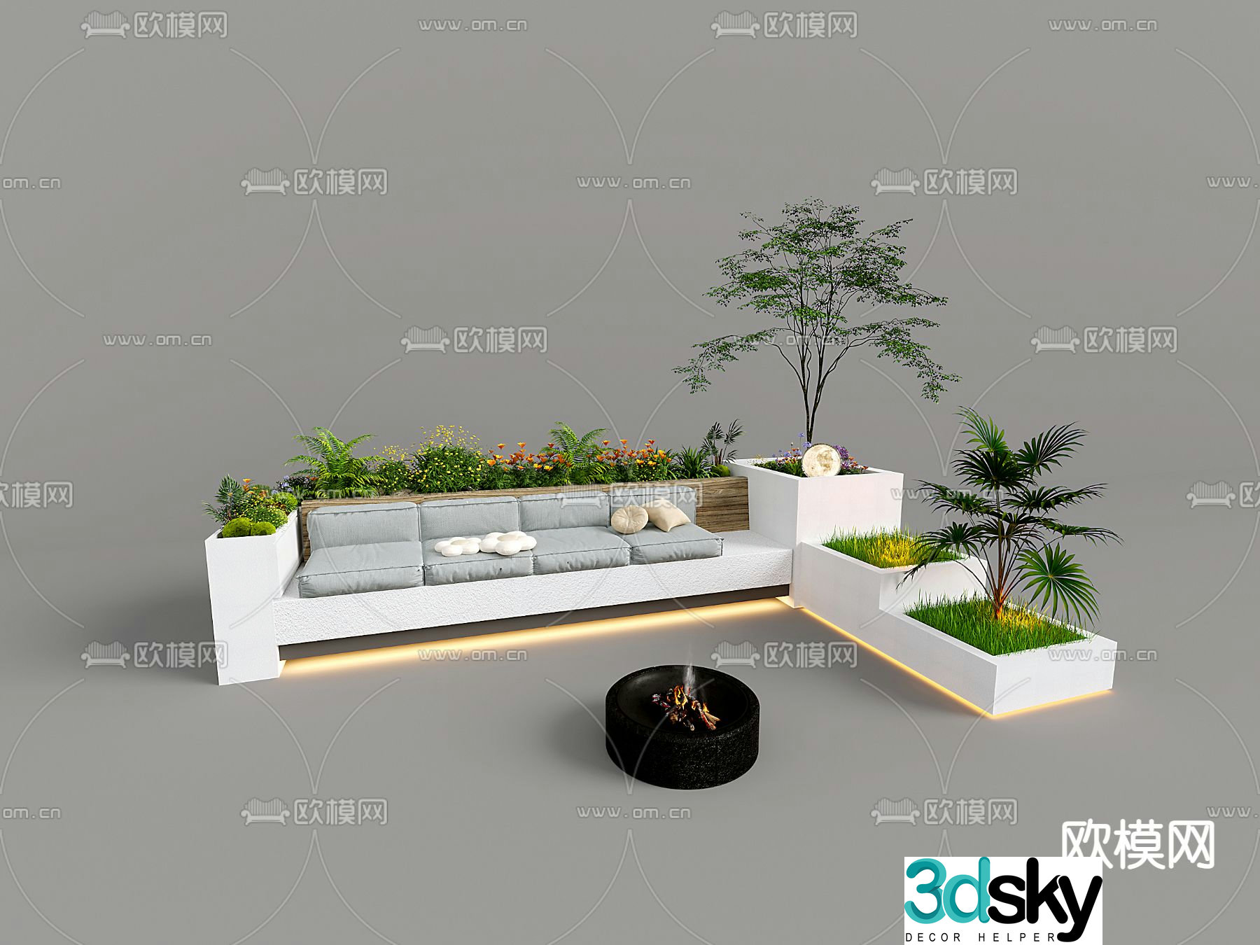 Landscape sketch outdoor sofa 3d model