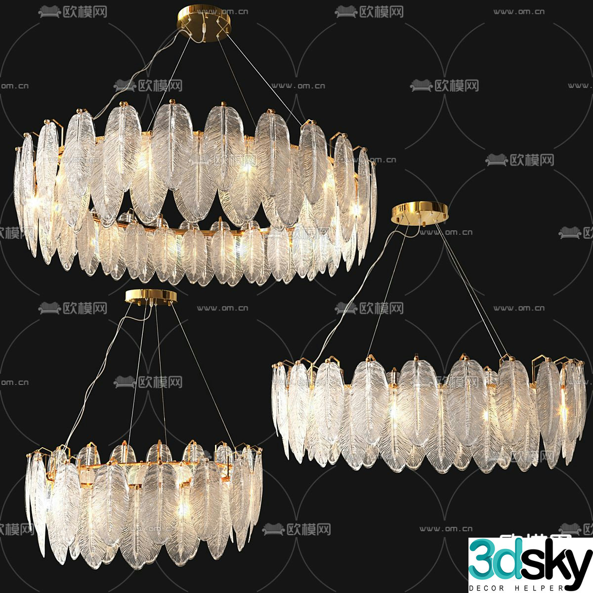 crystal chandelier glass chandelier 3d model